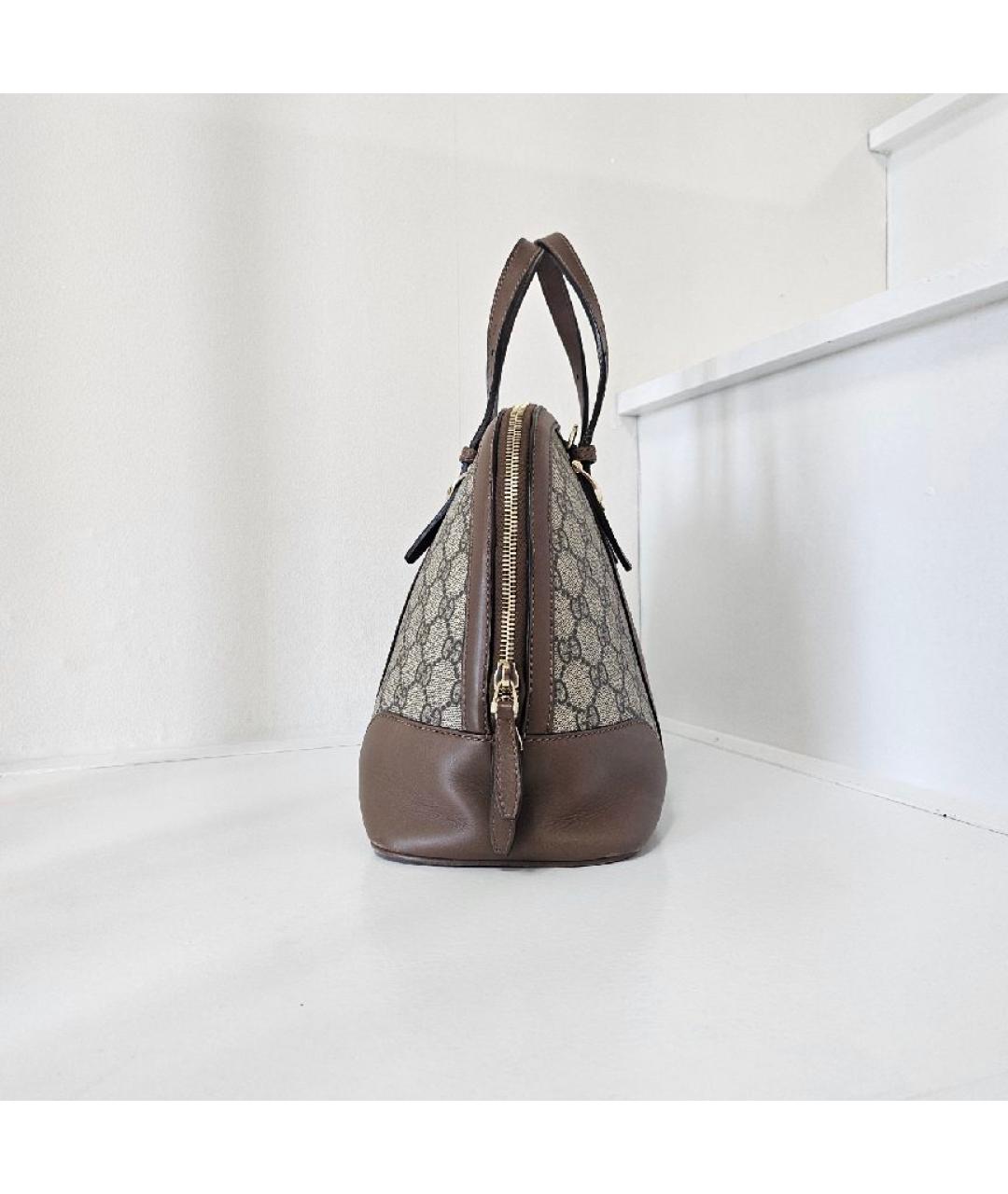 GUCCI Коричневая кожаная сумка с короткими ручками, фото 4