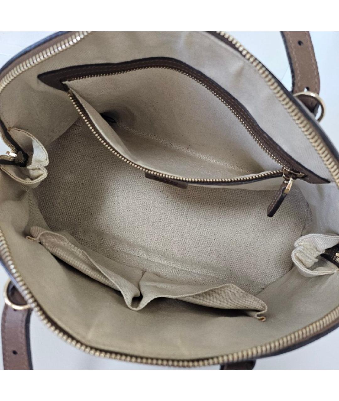 GUCCI Коричневая кожаная сумка с короткими ручками, фото 5