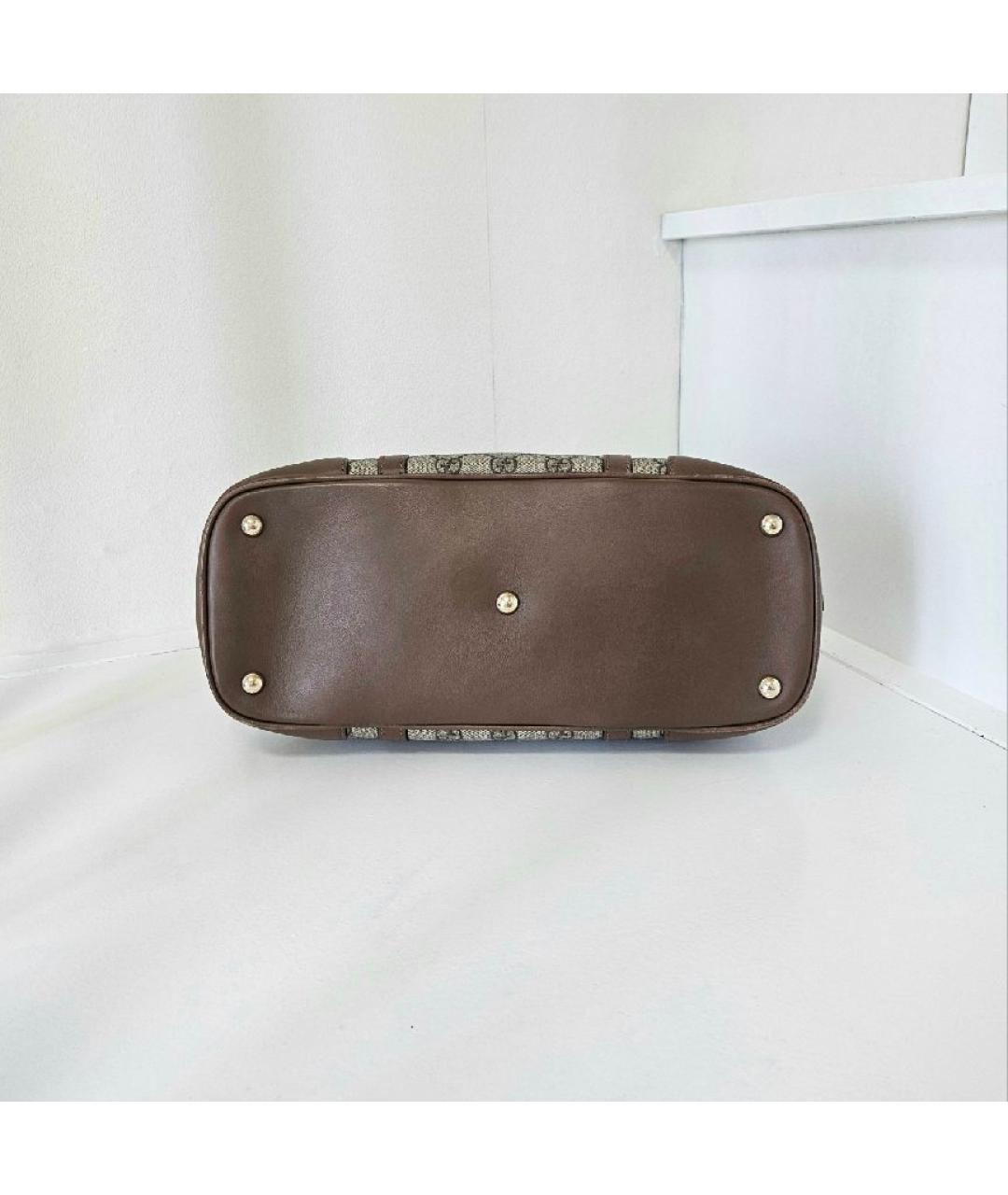 GUCCI Коричневая кожаная сумка с короткими ручками, фото 3