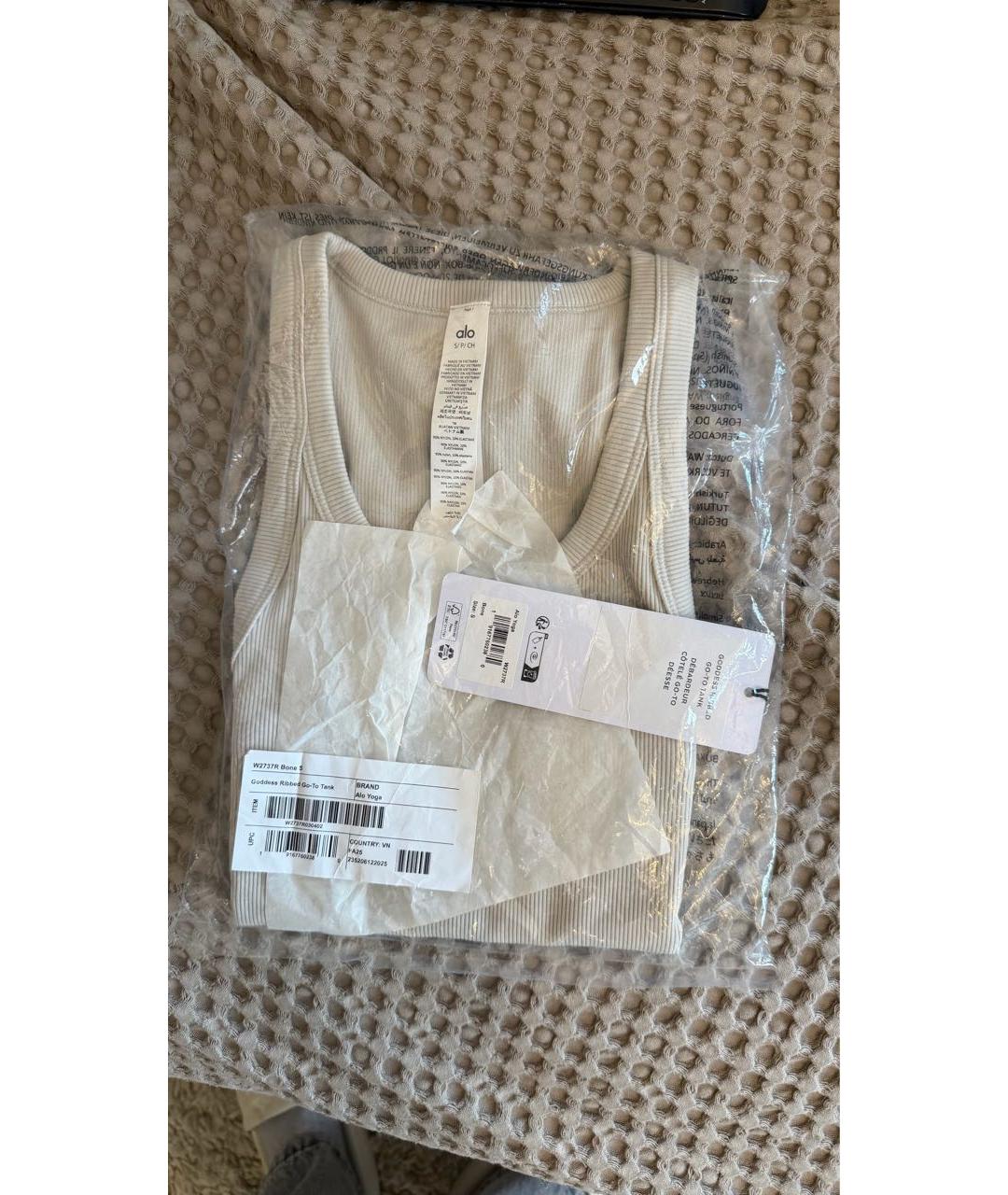 ALO YOGA Белая майка, фото 2