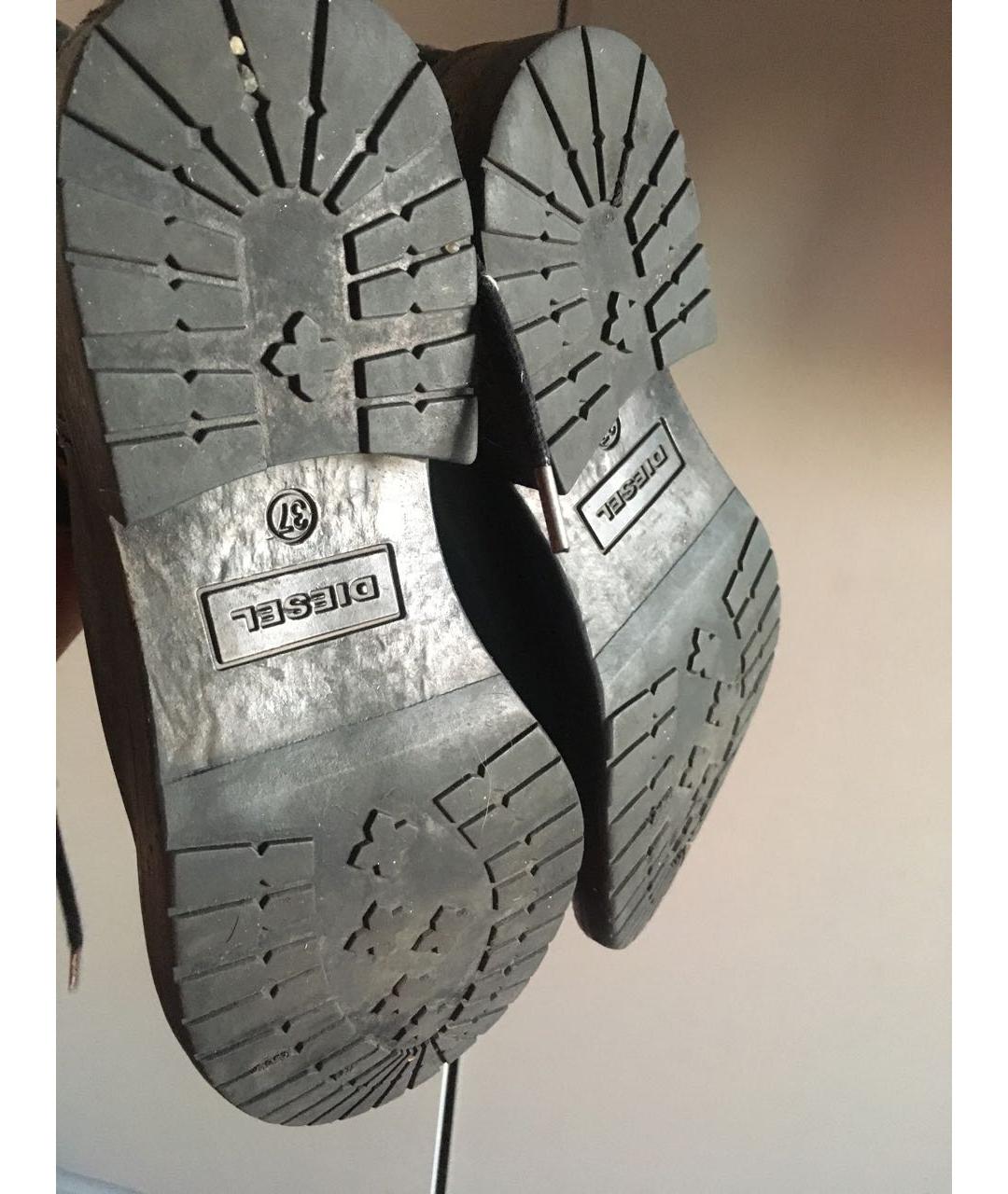 DIESEL Черные кожаные ботинки, фото 5