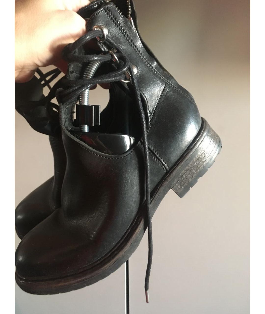 DIESEL Черные кожаные ботинки, фото 3