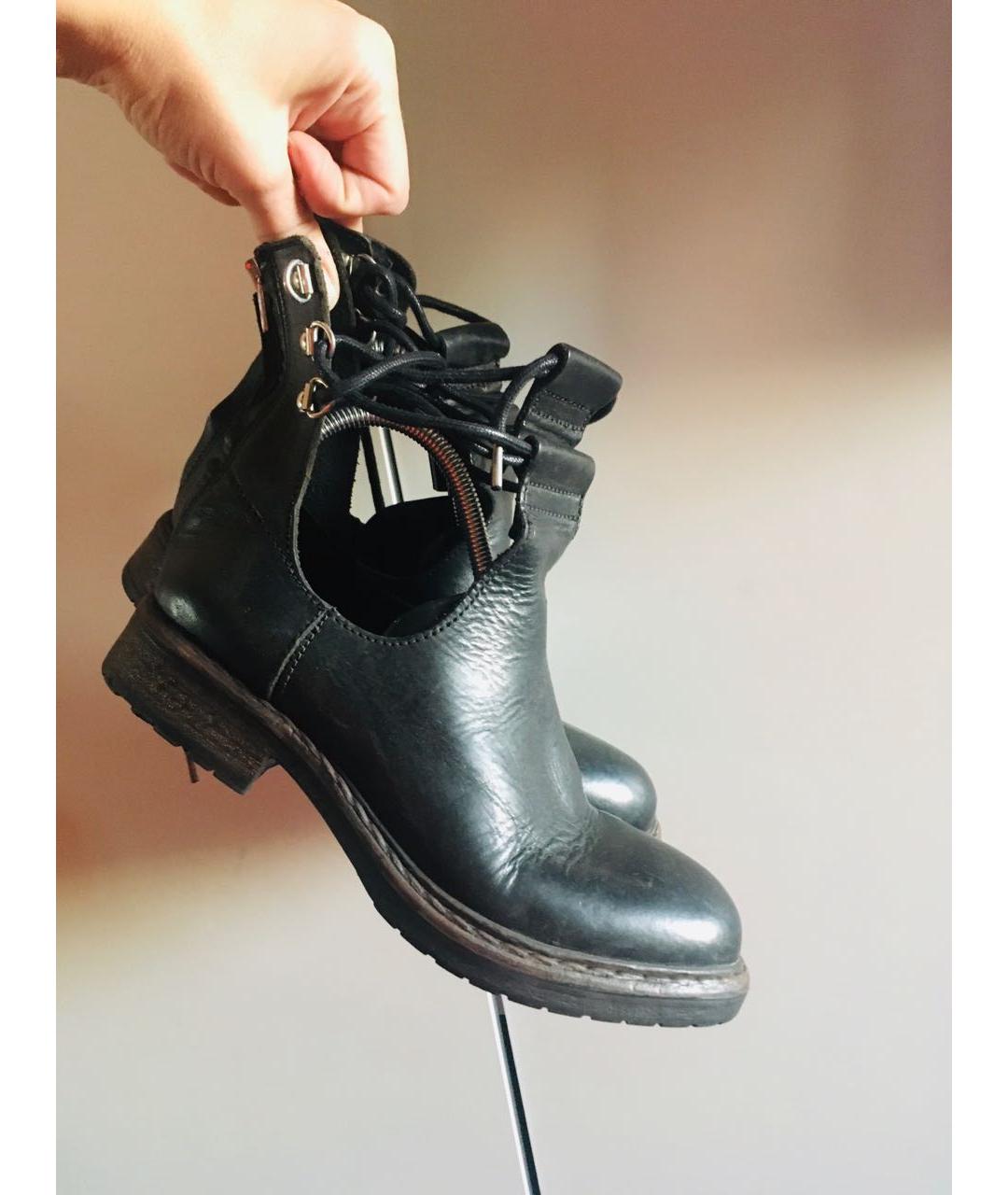 DIESEL Черные кожаные ботинки, фото 7