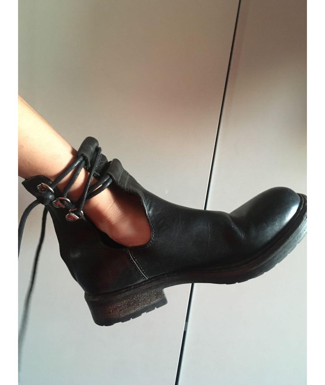DIESEL Черные кожаные ботинки, фото 6