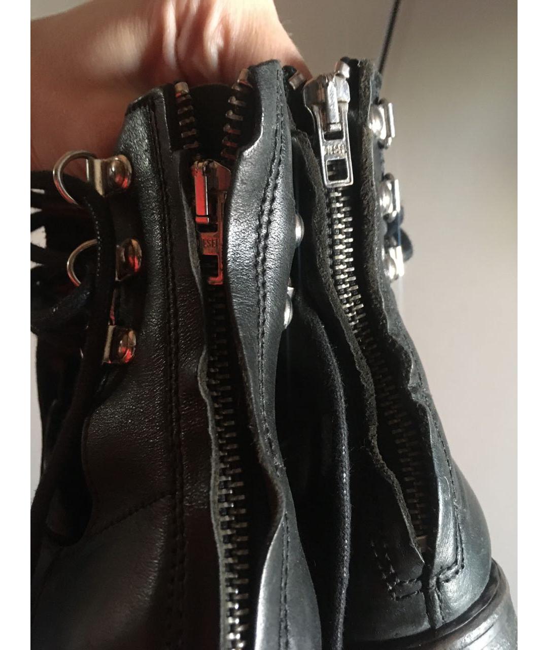 DIESEL Черные кожаные ботинки, фото 4