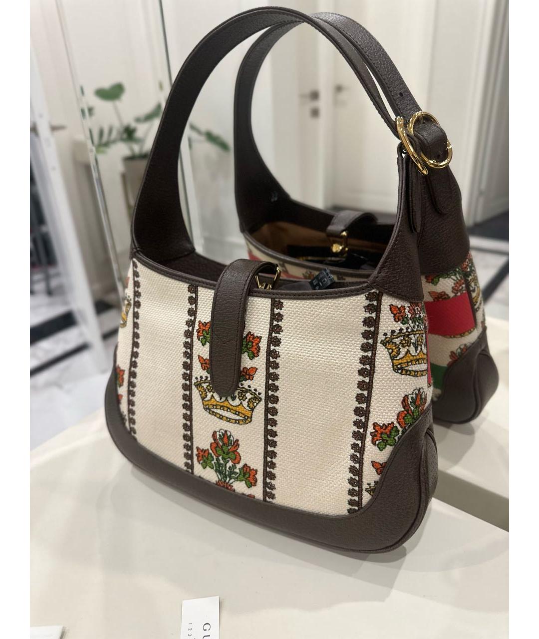 GUCCI Коричневая кожаная сумка через плечо, фото 5