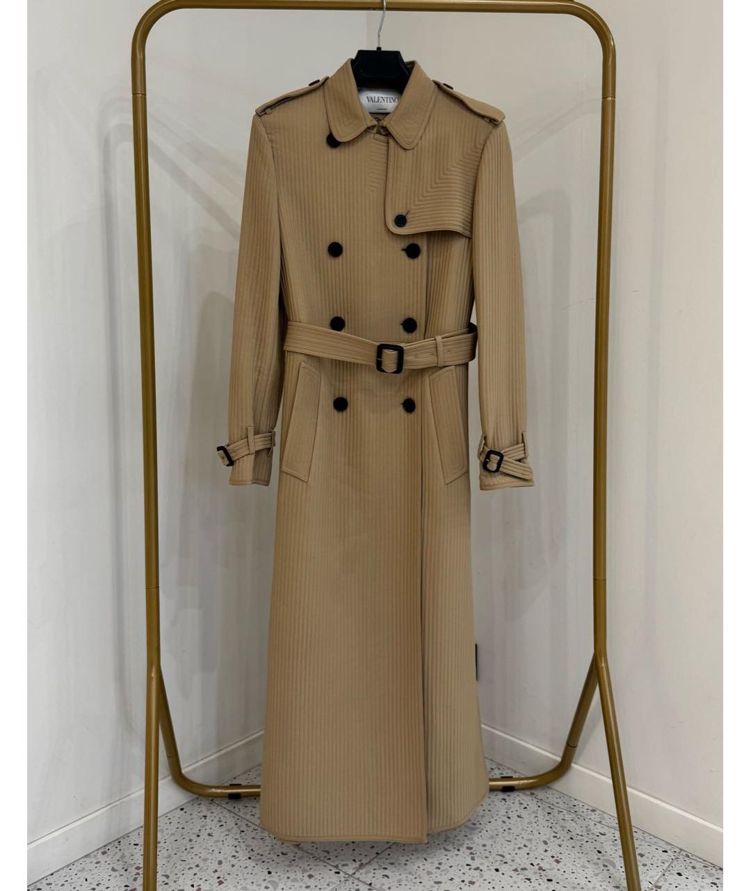 VALENTINO Бежевое шелковое пальто, фото 8