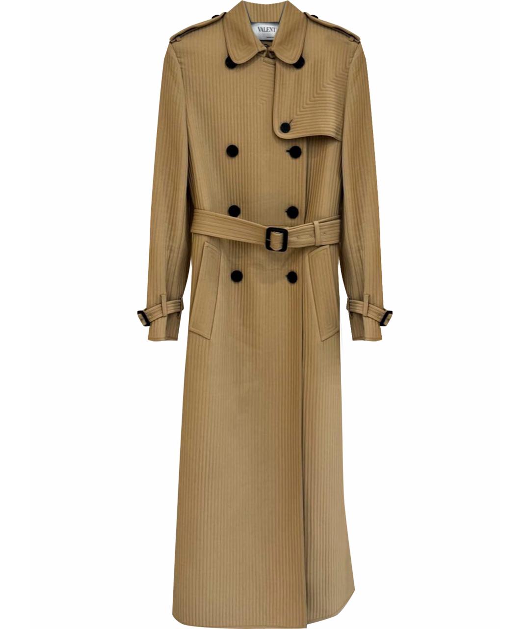 VALENTINO Бежевое шелковое пальто, фото 1