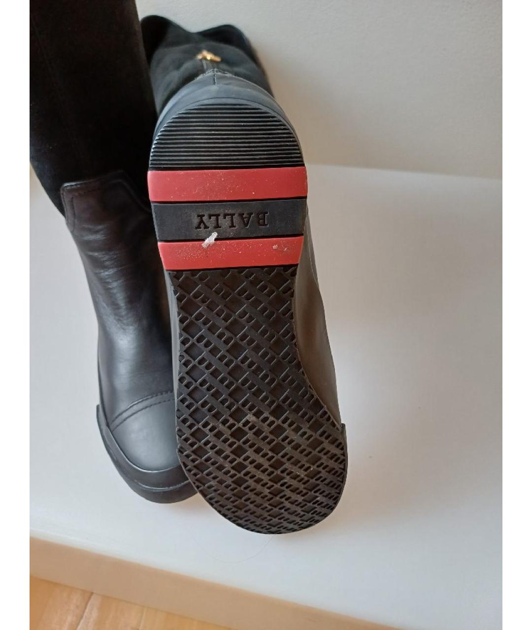 BALLY Черные замшевые ботфорты, фото 8