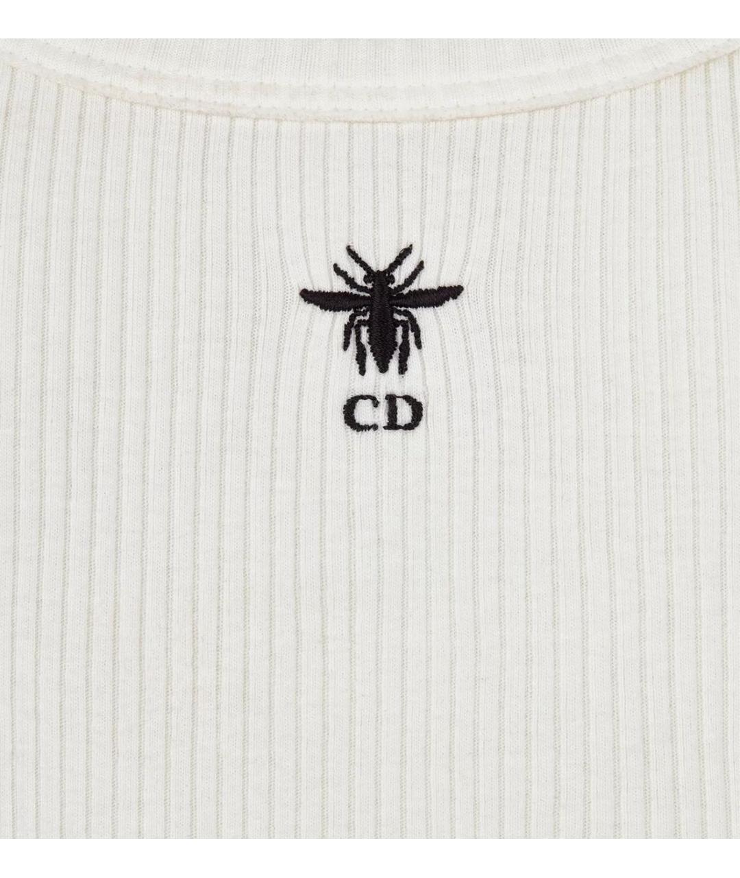 CHRISTIAN DIOR Белая хлопковая майка, фото 6