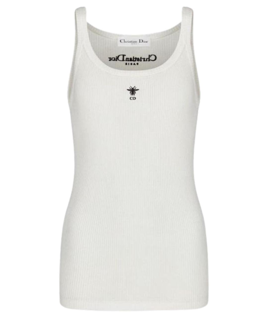 CHRISTIAN DIOR Белая хлопковая майка, фото 1