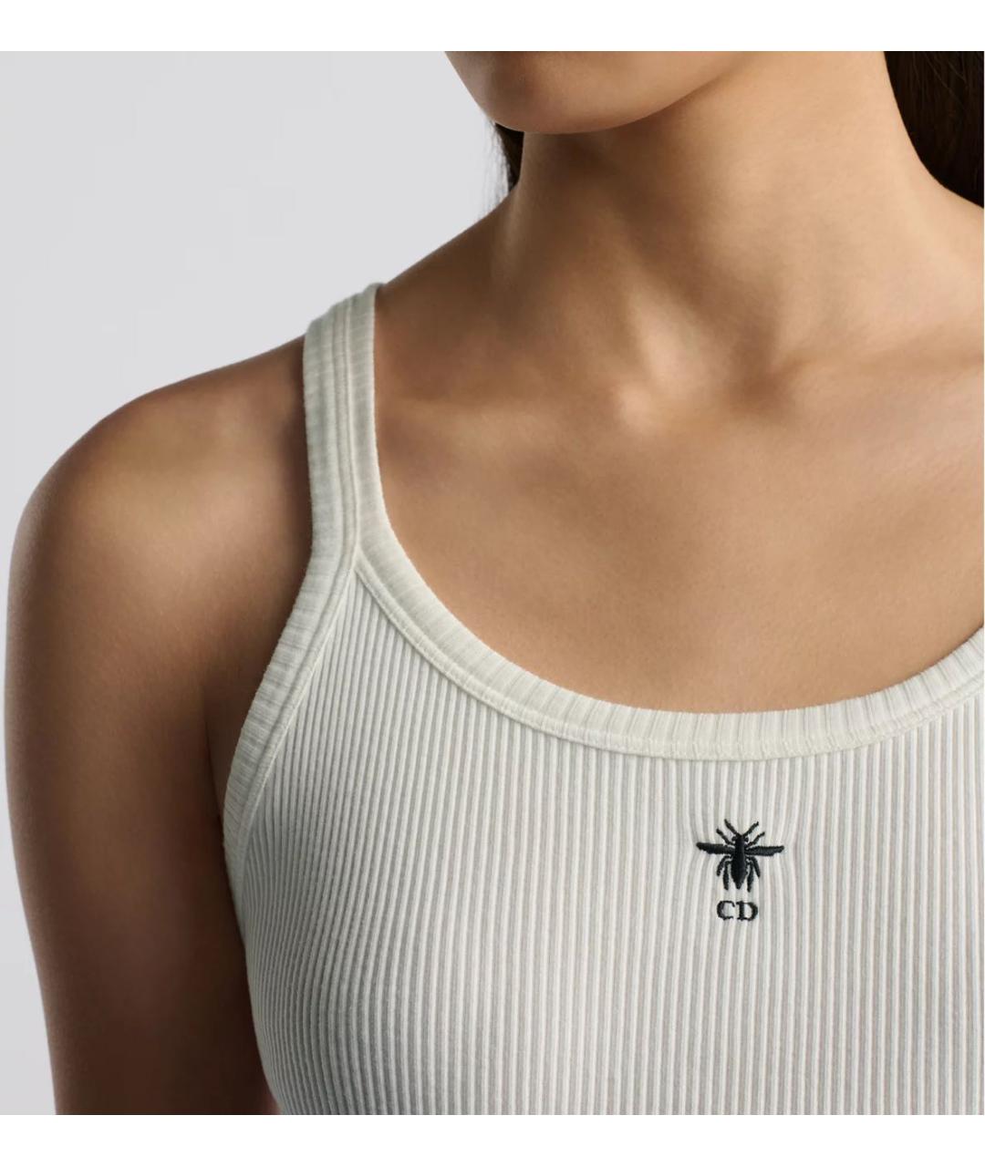 CHRISTIAN DIOR Белая хлопковая майка, фото 4