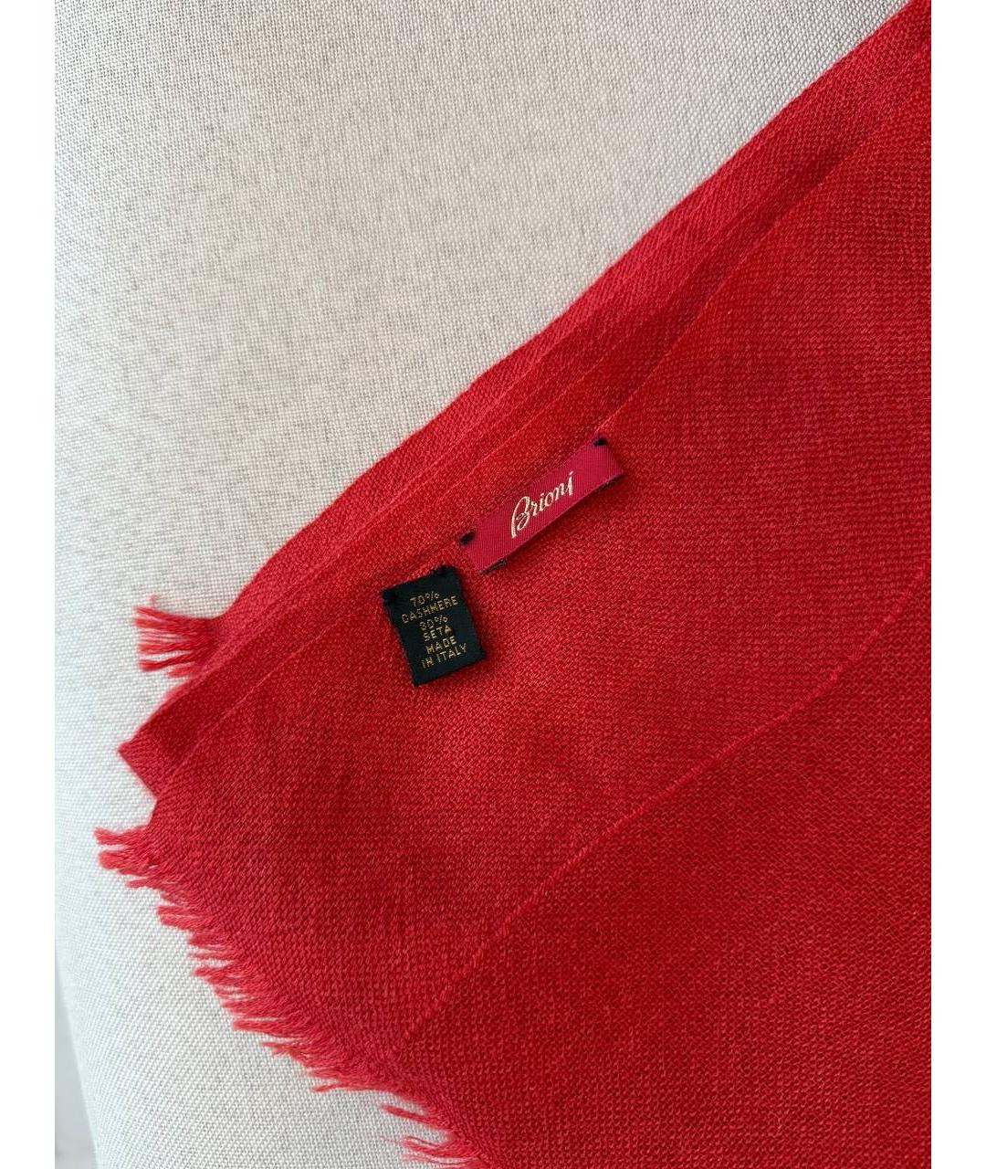 BRIONI Красный кашемировый платок, фото 2