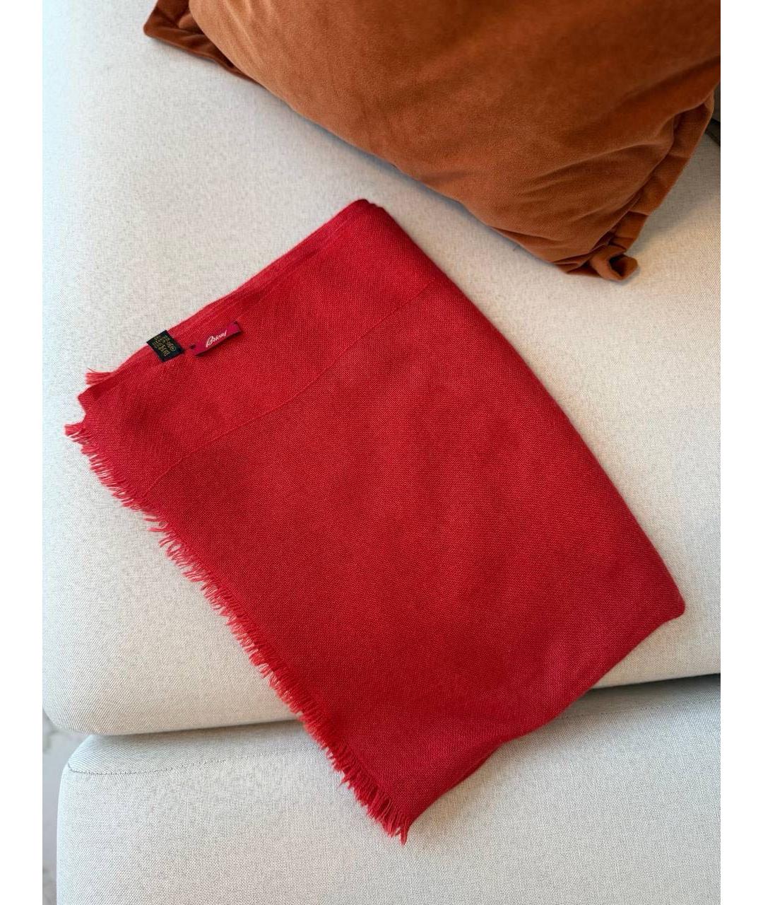 BRIONI Красный кашемировый платок, фото 6