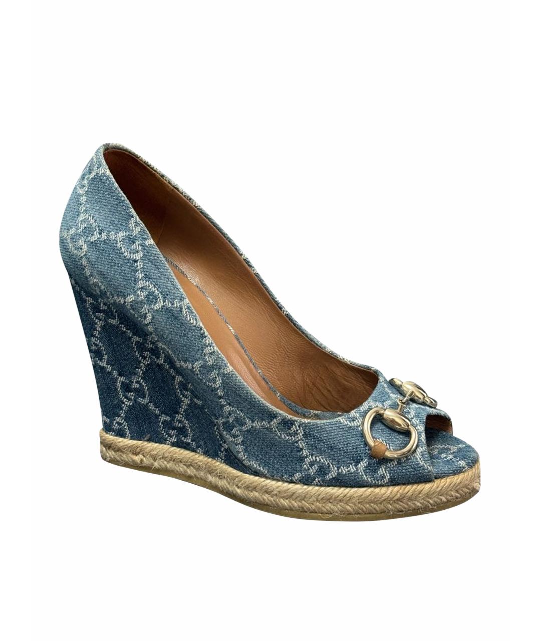 GUCCI Голубые босоножки, фото 9