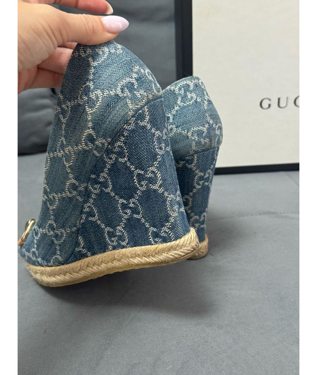 GUCCI Голубые босоножки, фото 5