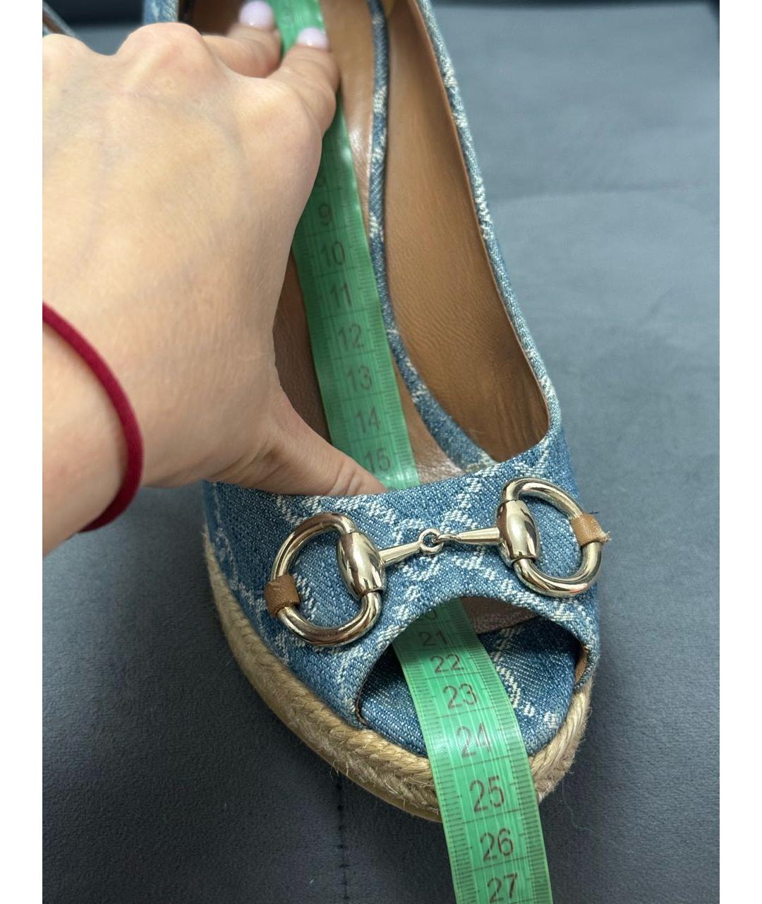 GUCCI Голубые босоножки, фото 8