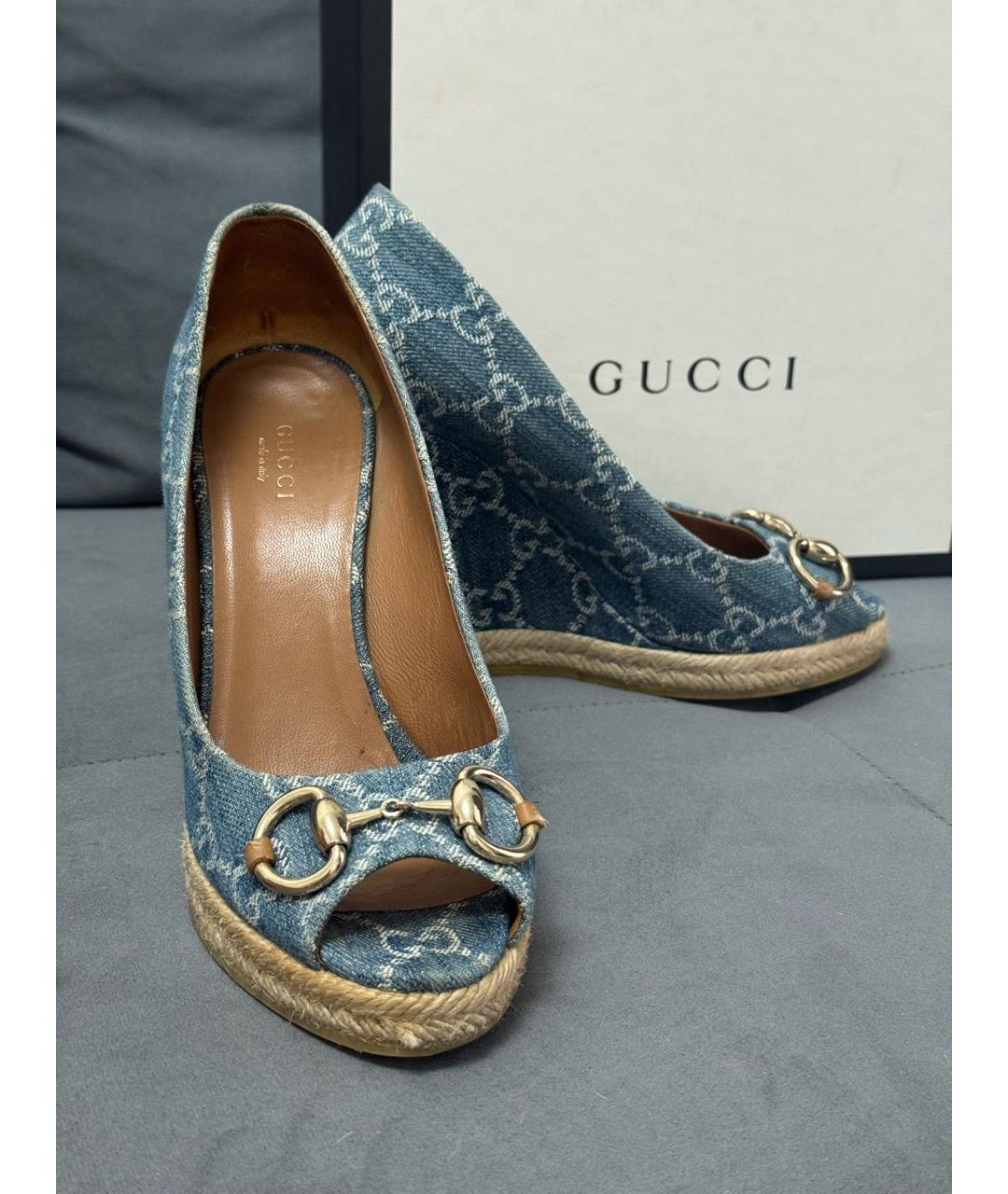 GUCCI Голубые босоножки, фото 3