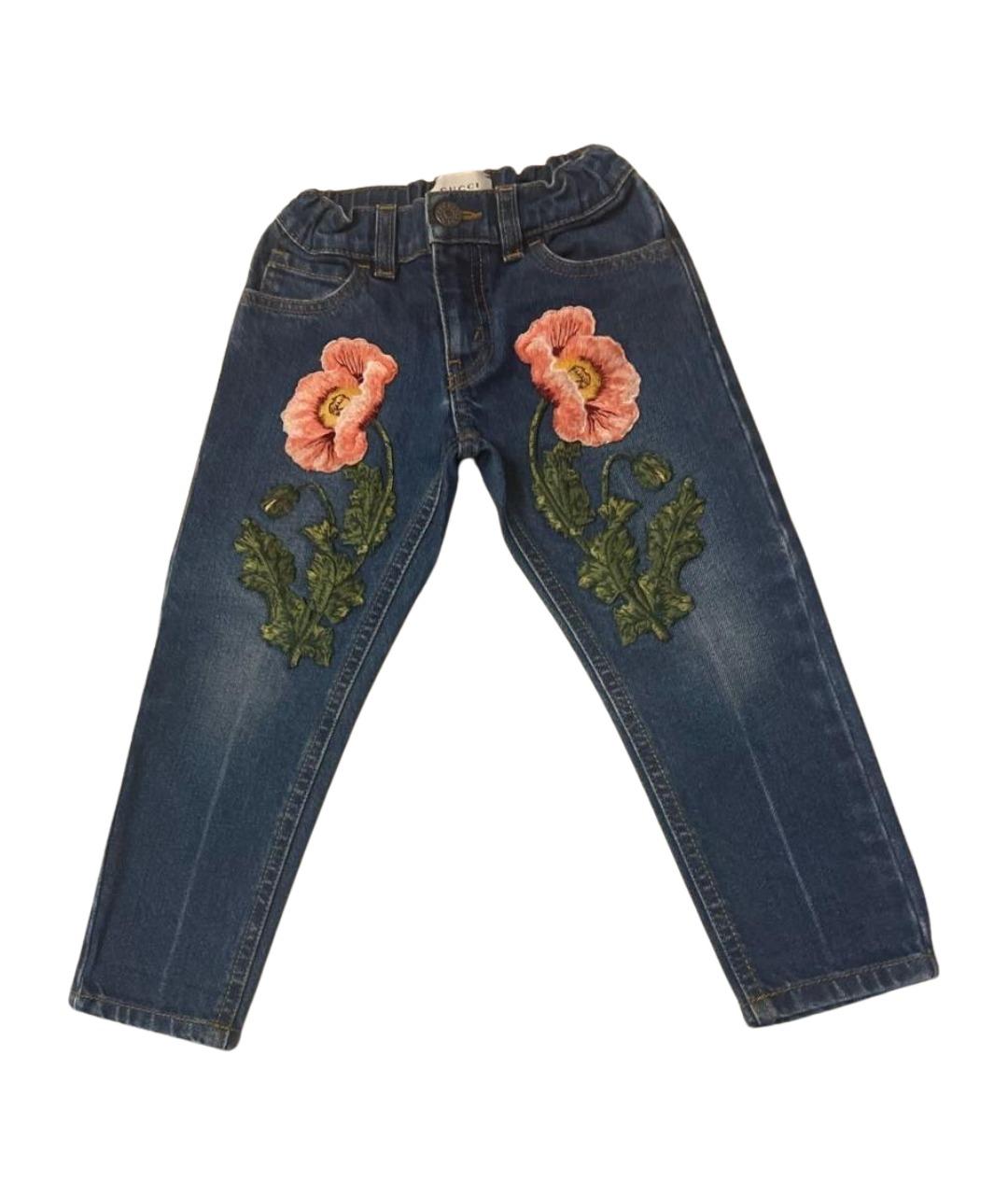 GUCCI Темно-синие хлопковые джинсы, фото 1