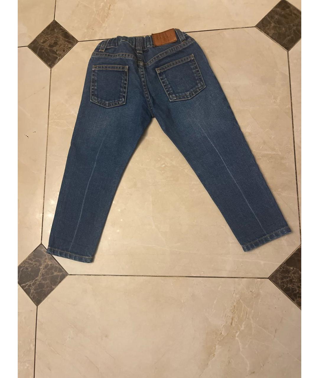 GUCCI Темно-синие хлопковые джинсы, фото 2
