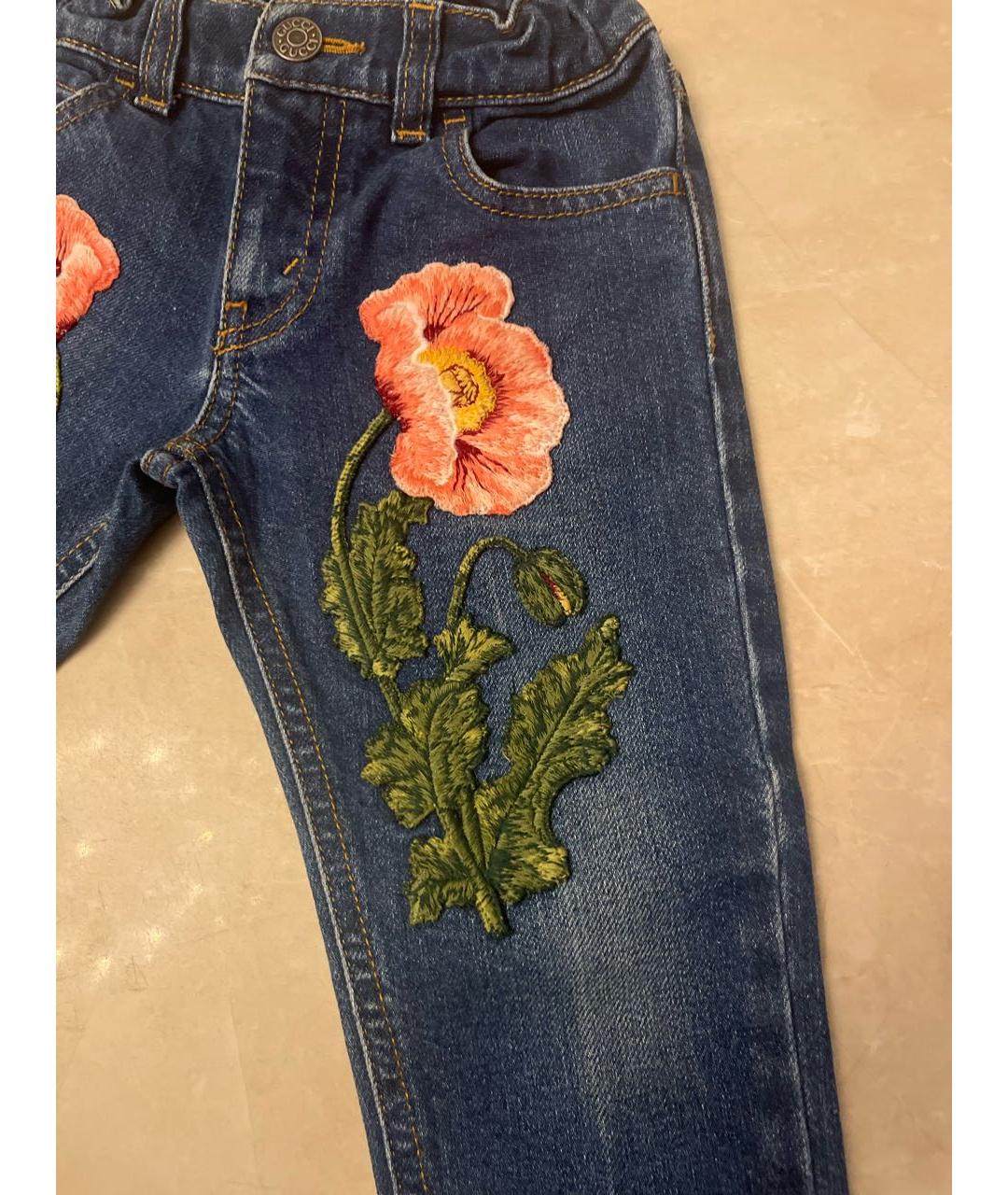 GUCCI Темно-синие хлопковые джинсы, фото 4