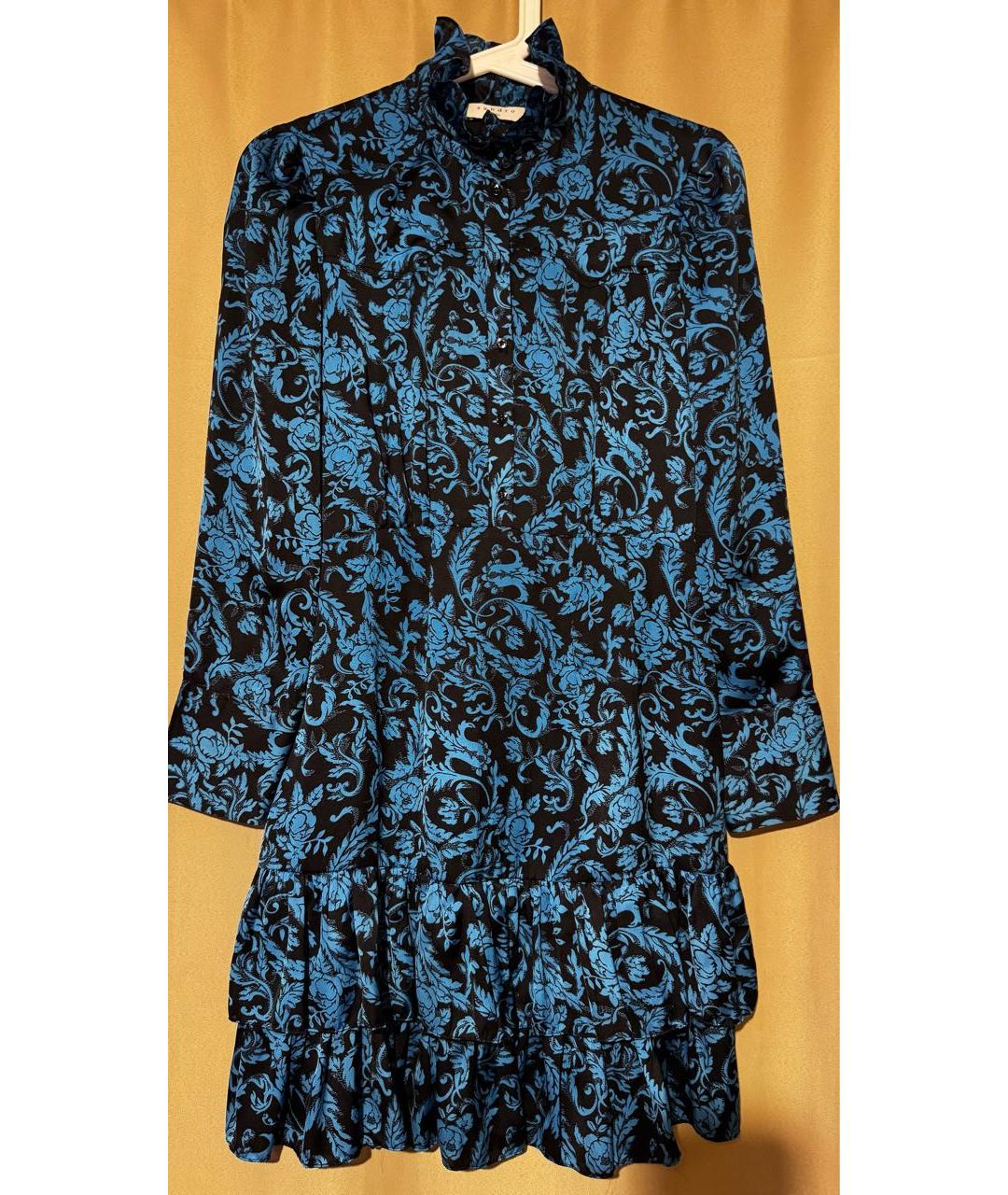 SANDRO Синее полиэстеровое коктейльное платье, фото 4