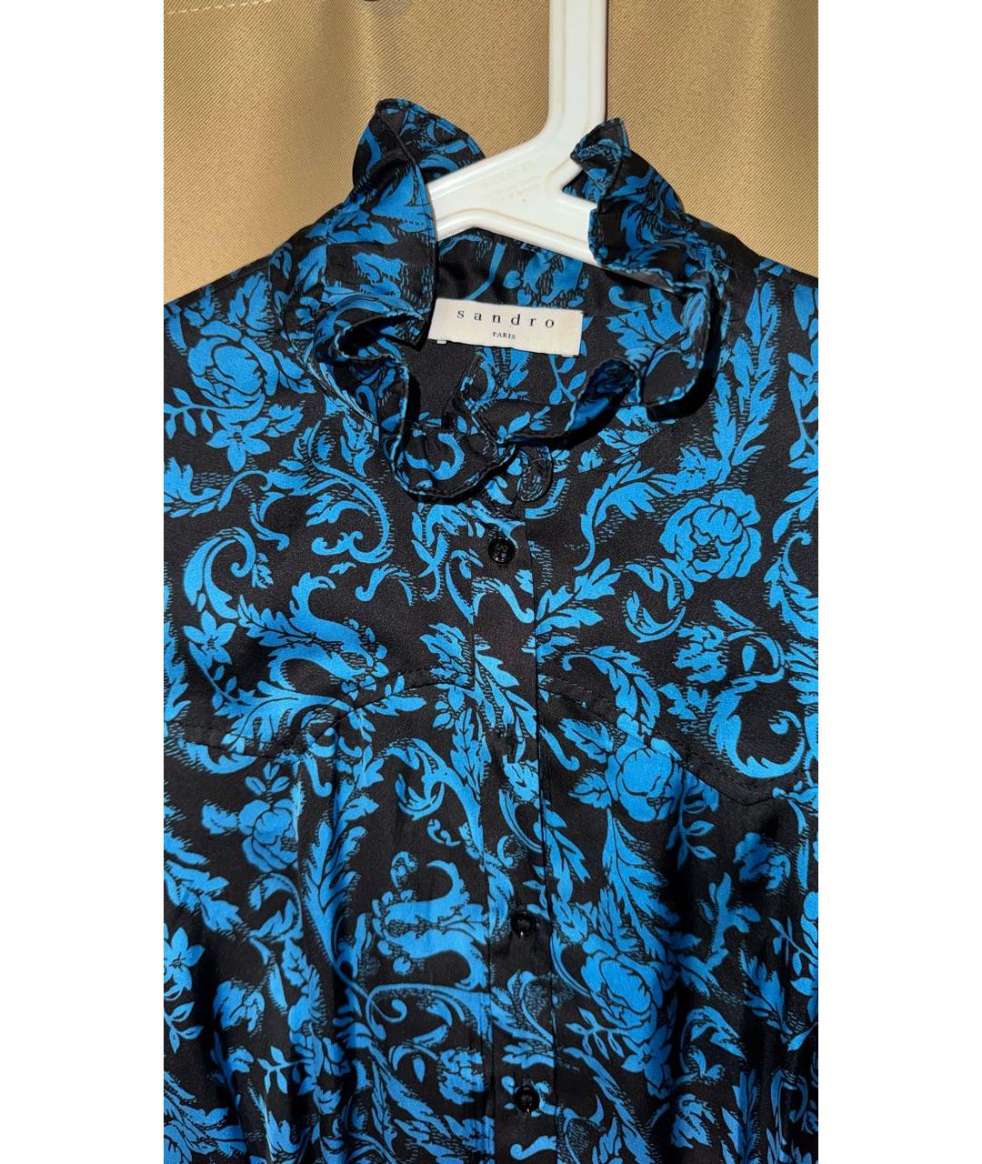 SANDRO Синее полиэстеровое коктейльное платье, фото 3