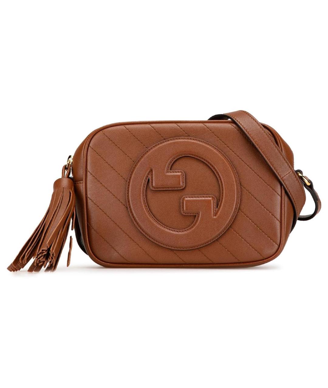 GUCCI Коричневая кожаная сумка через плечо, фото 5