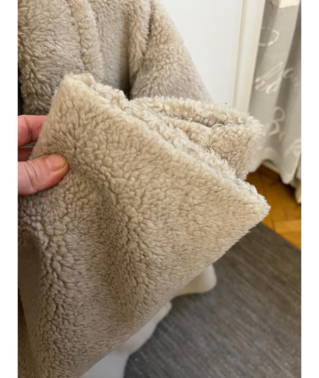 MAX MARA Бежевая шерстяная шуба, фото 4