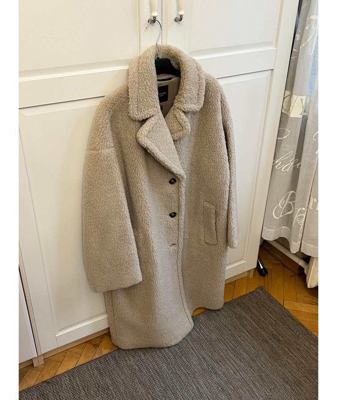 MAX MARA Бежевая шерстяная шуба, фото 5