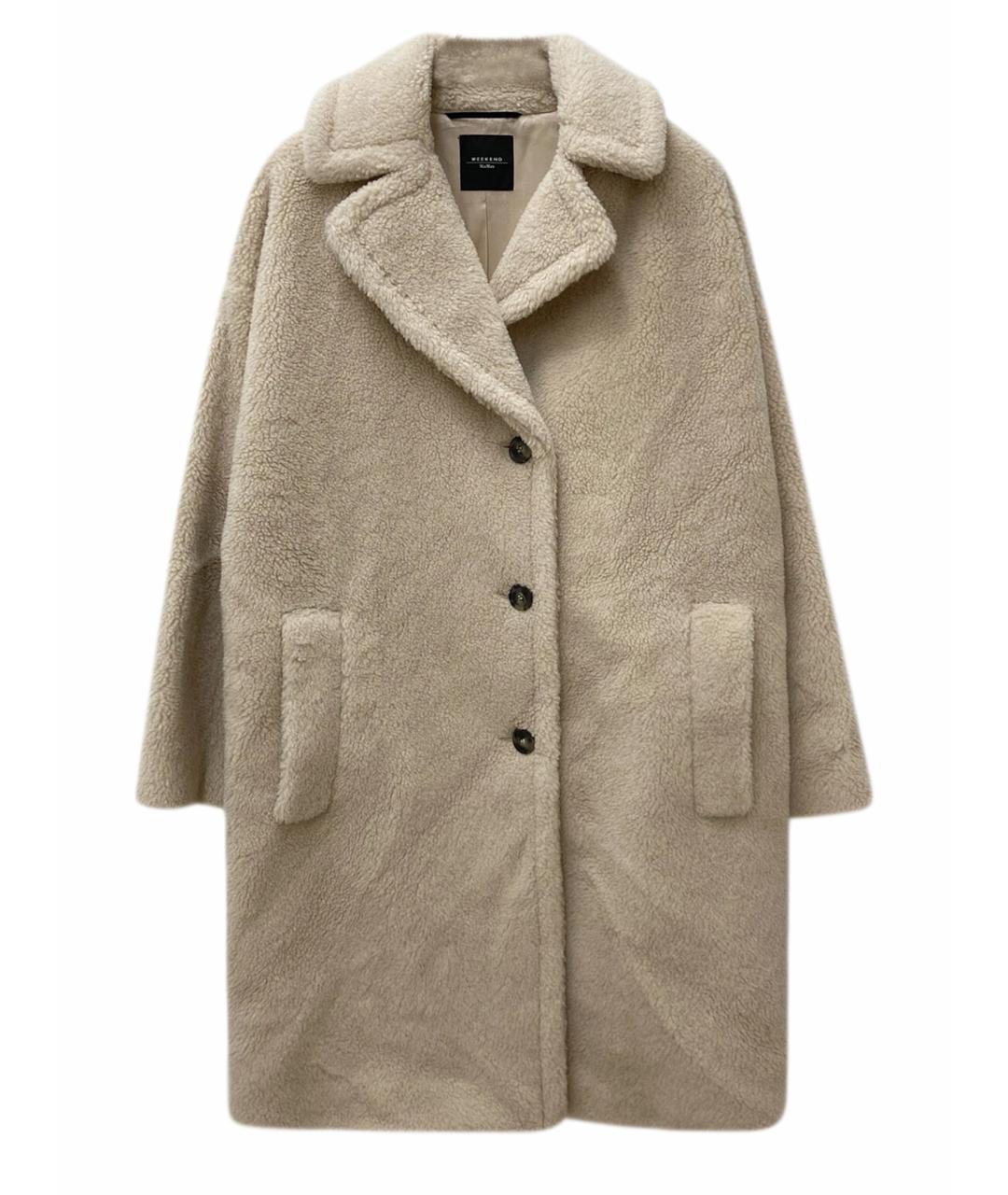 MAX MARA Бежевая шерстяная шуба, фото 1