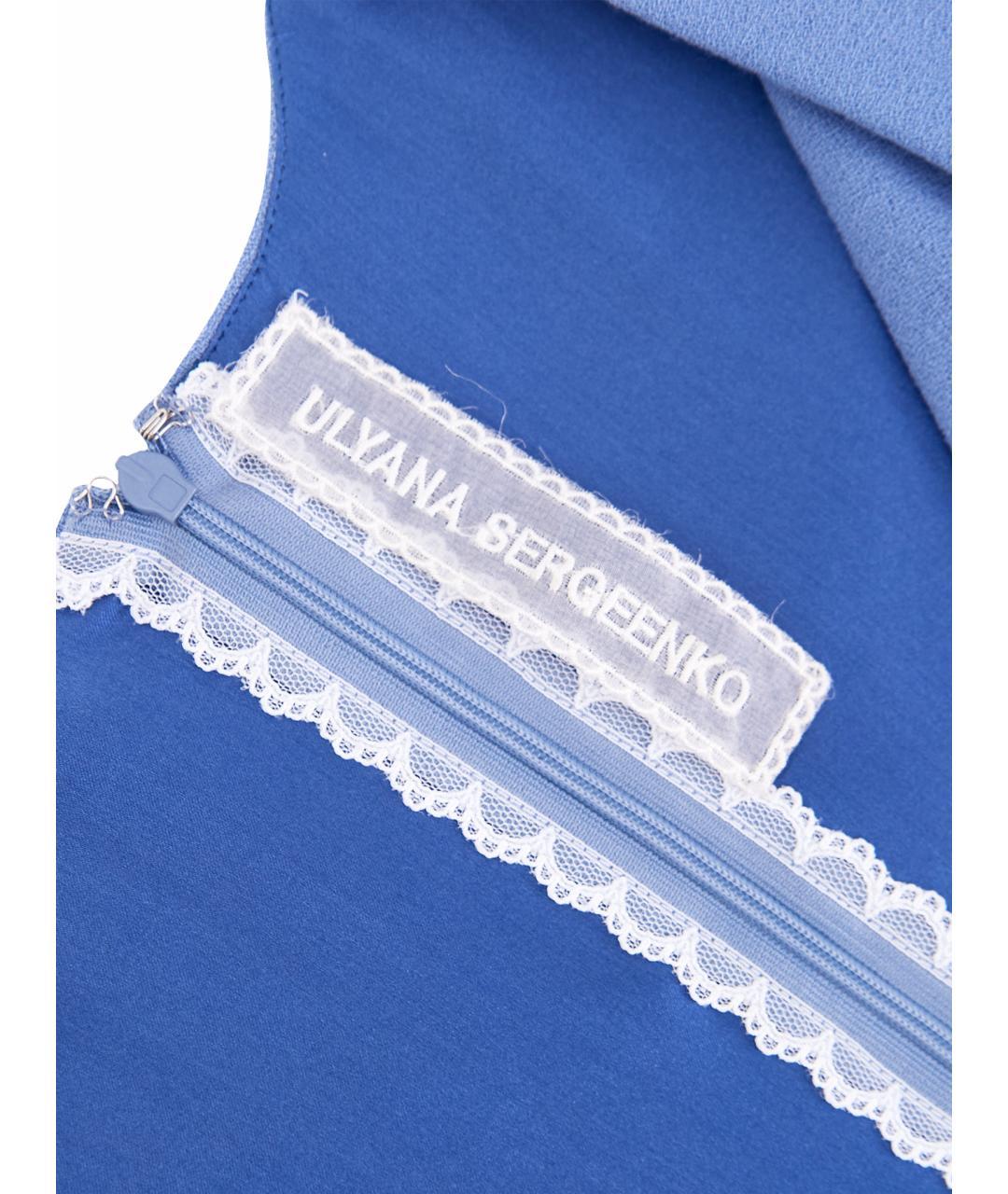 ULYANA SERGEENKO Синее шерстяное повседневное платье, фото 4