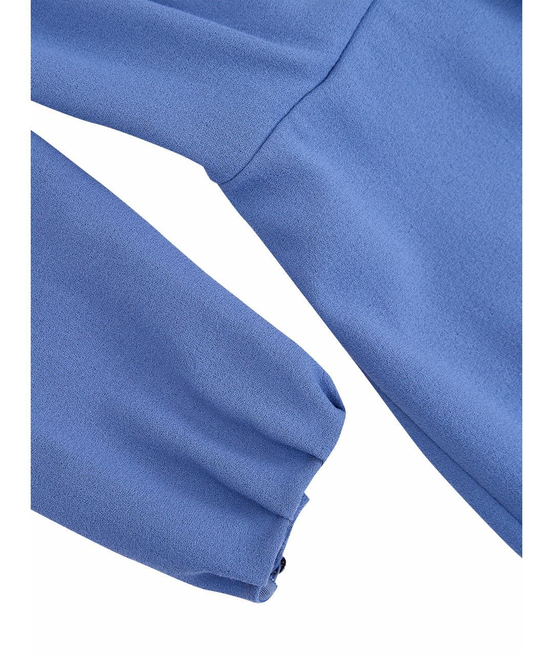 ULYANA SERGEENKO Синее шерстяное повседневное платье, фото 6