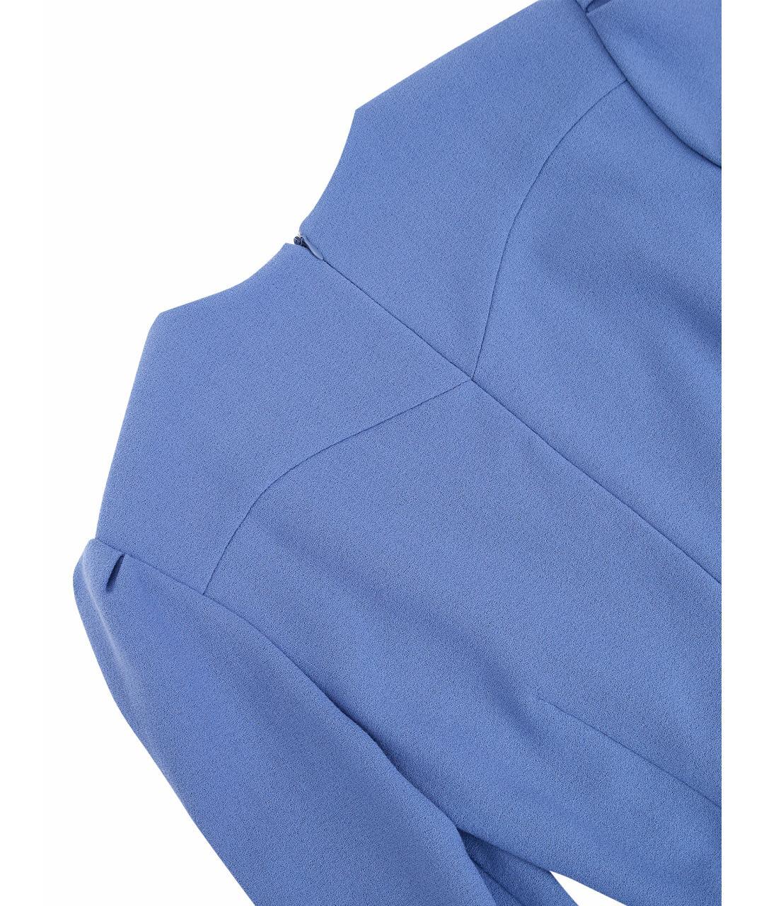 ULYANA SERGEENKO Синее шерстяное повседневное платье, фото 7