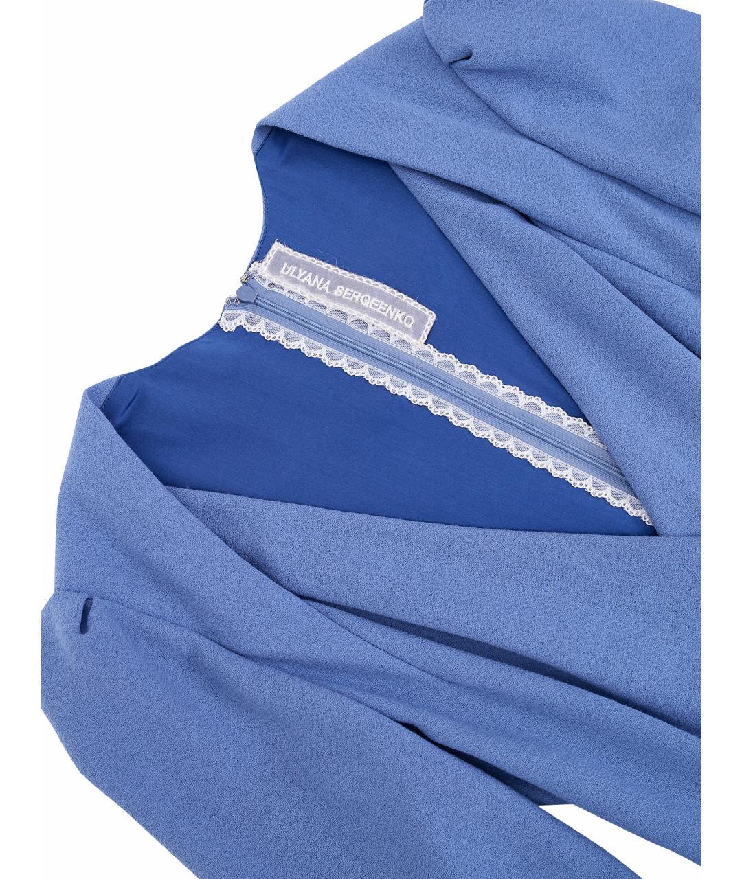 ULYANA SERGEENKO Синее шерстяное повседневное платье, фото 5