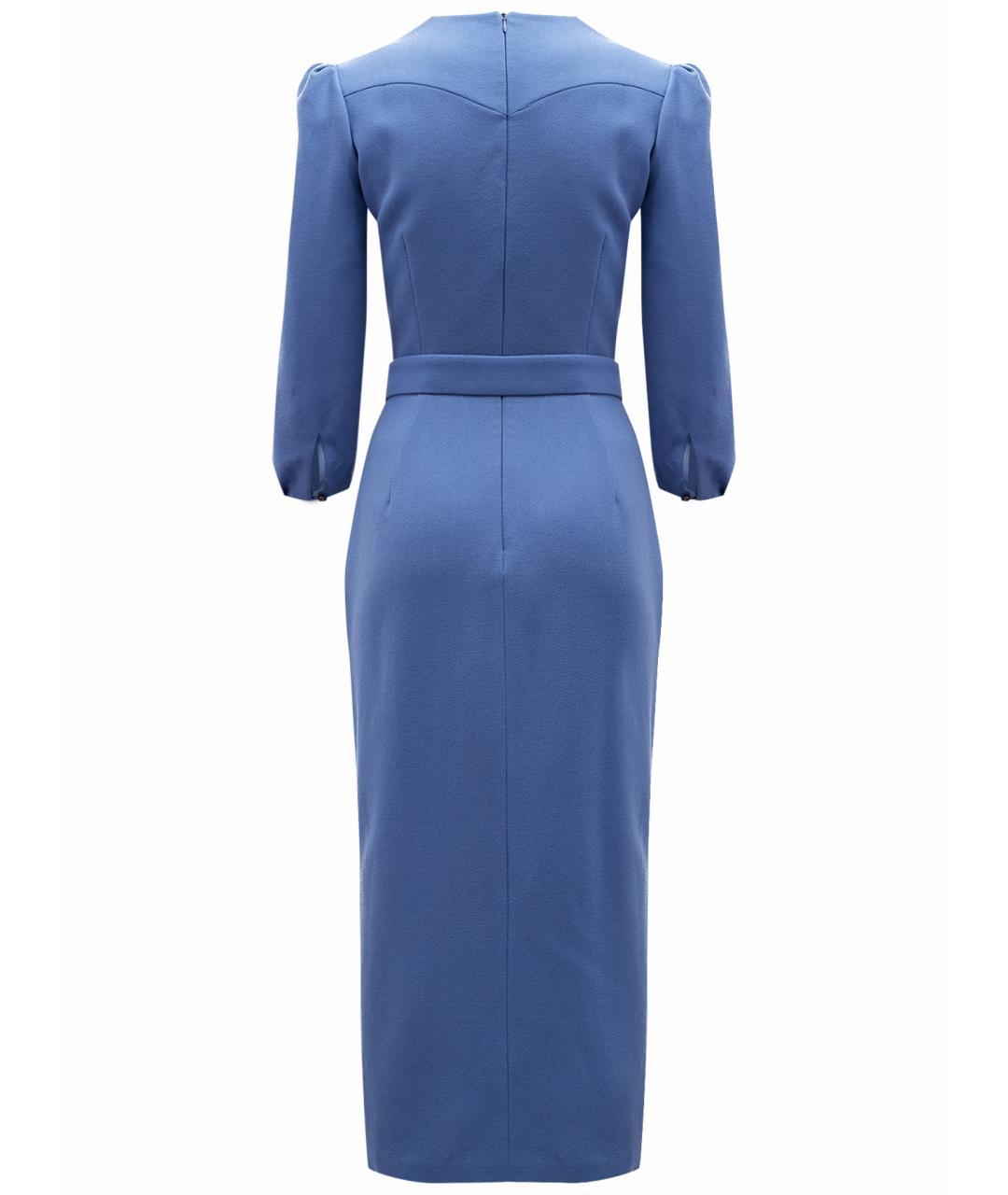 ULYANA SERGEENKO Синее шерстяное повседневное платье, фото 2