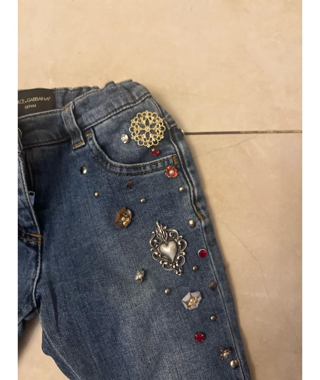 DOLCE & GABBANA KIDS Темно-синие деним джинсы, фото 4
