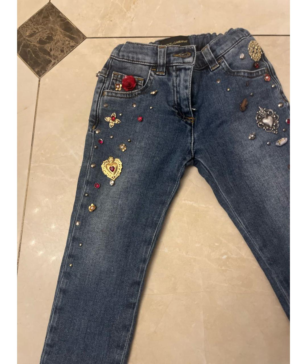 DOLCE & GABBANA KIDS Темно-синие деним джинсы, фото 3
