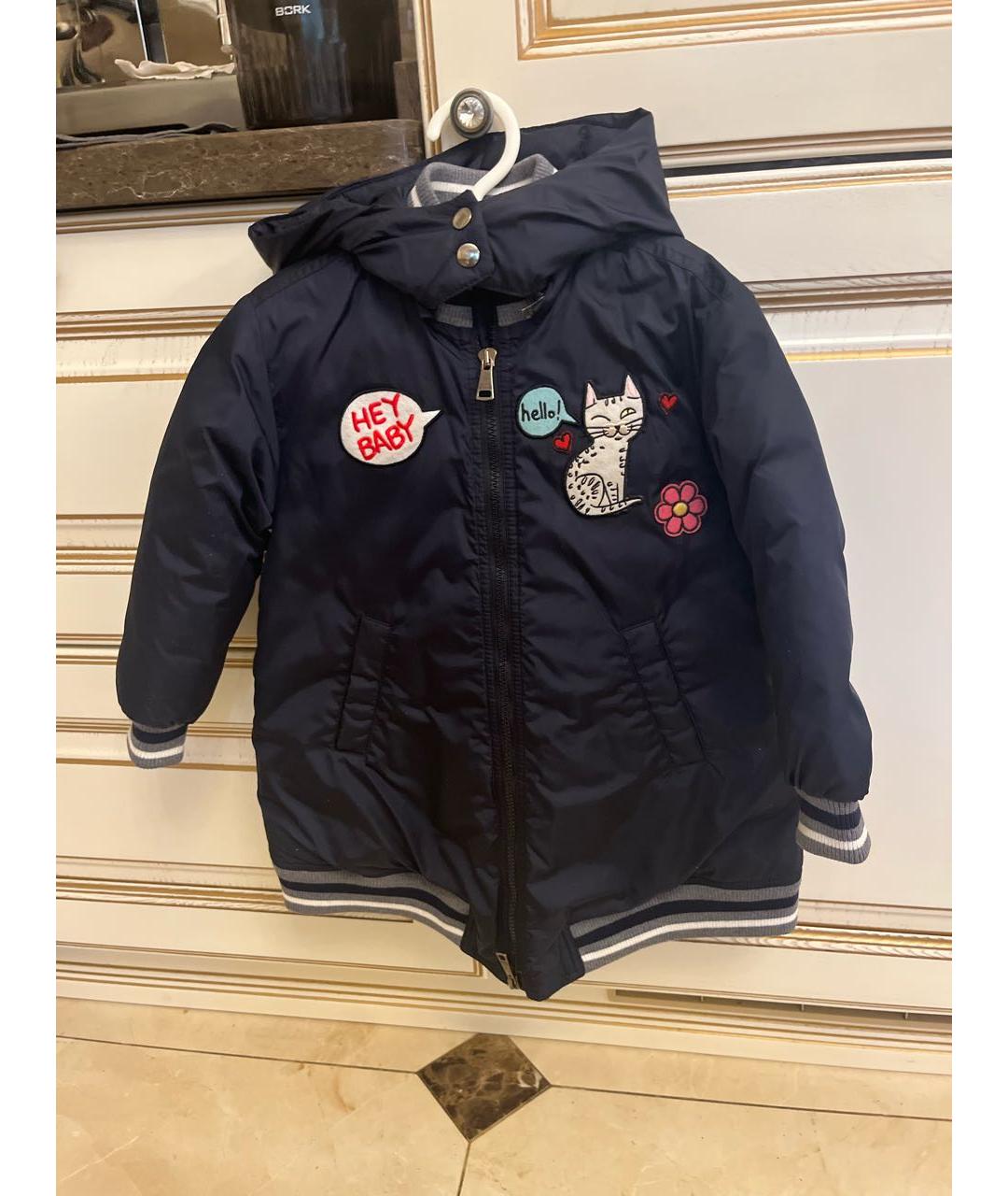 DOLCE & GABBANA KIDS Темно-синие полиэстеровые джинсы, фото 4