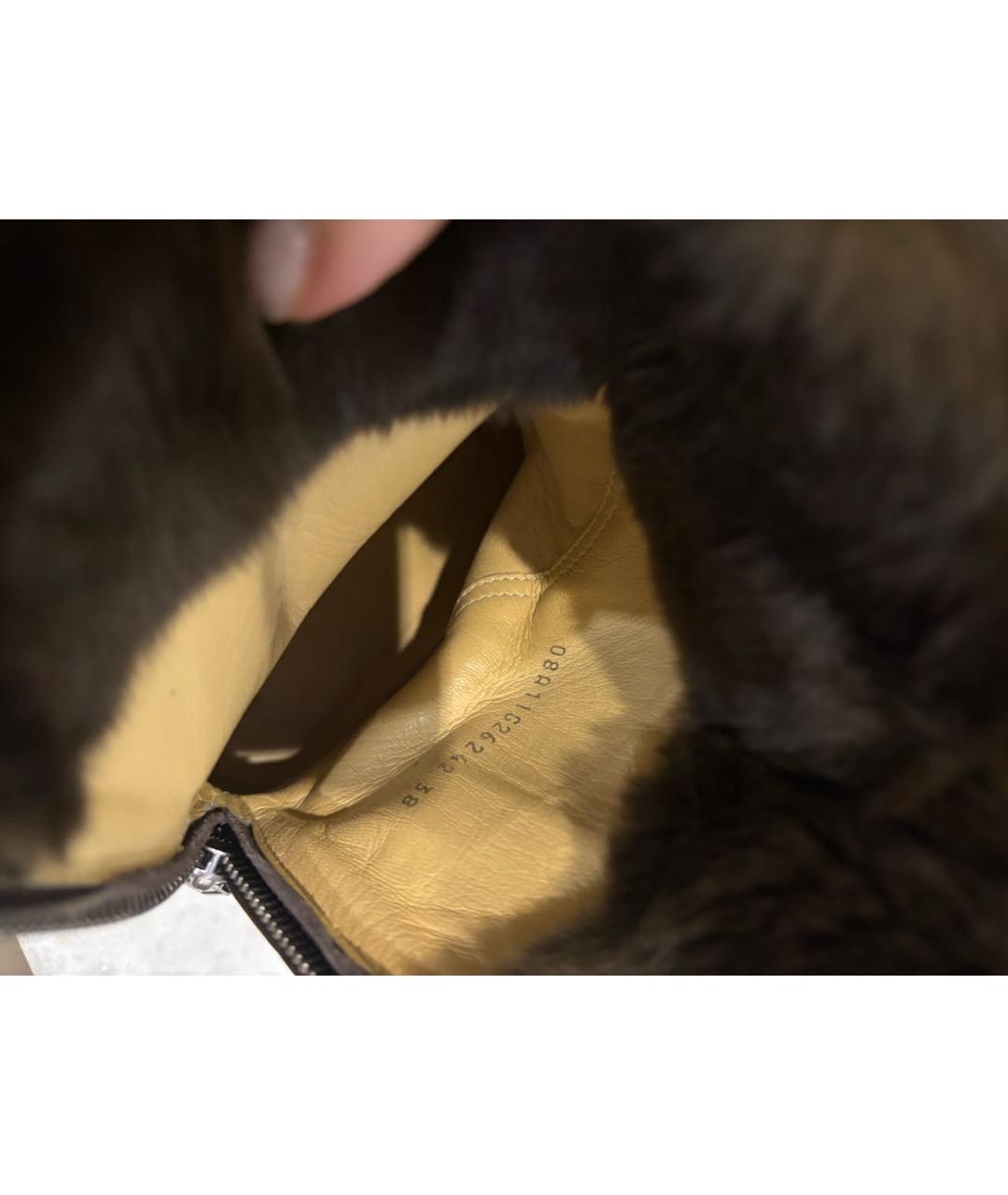 CHANEL Коричневые кожаные ботинки, фото 4