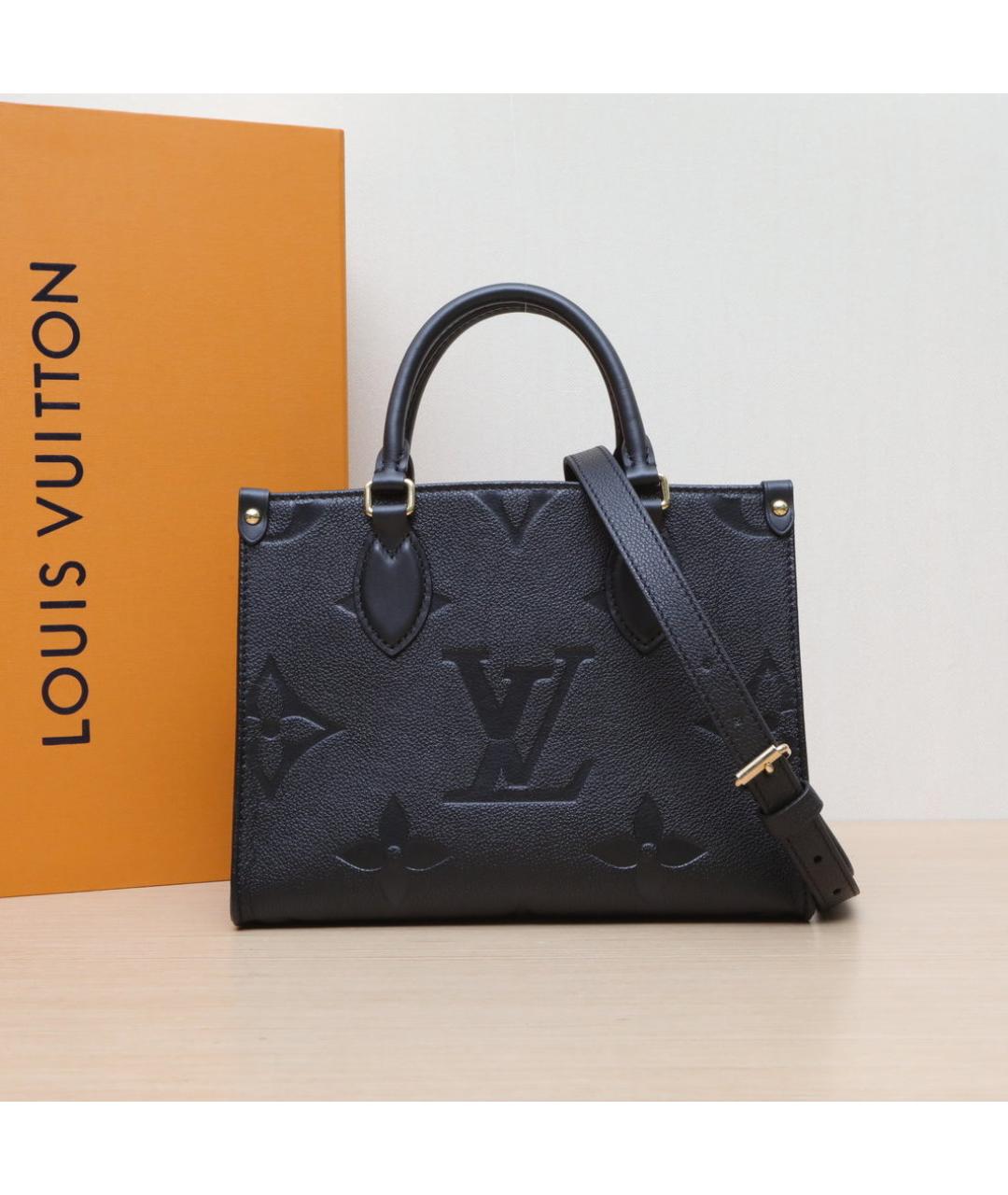 LOUIS VUITTON Черная кожаная сумка через плечо, фото 2