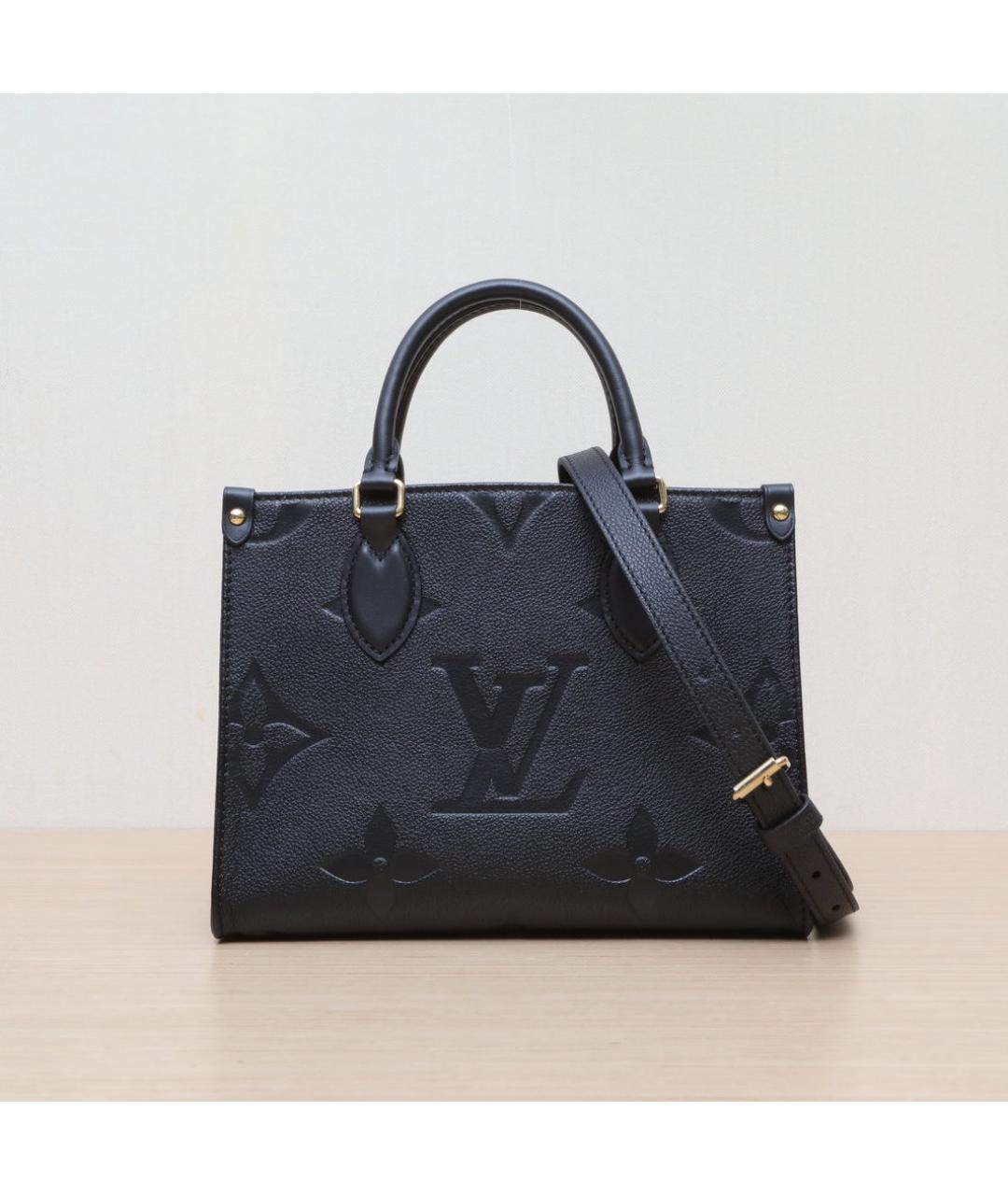 LOUIS VUITTON Черная кожаная сумка через плечо, фото 3