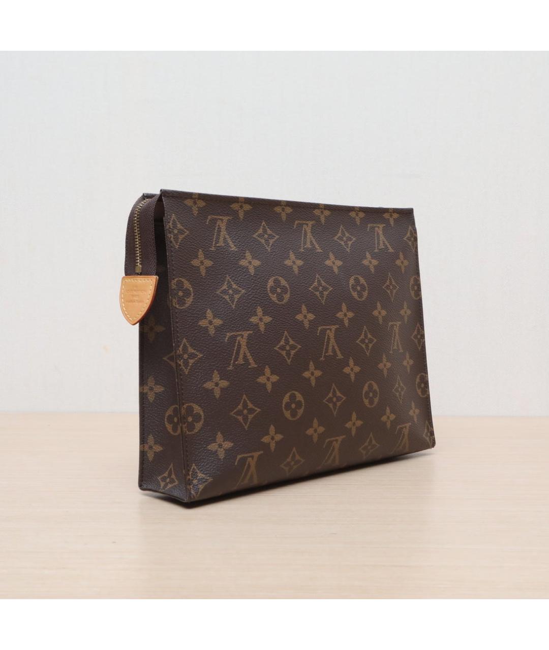 LOUIS VUITTON Коричневая кожаная сумка через плечо, фото 6