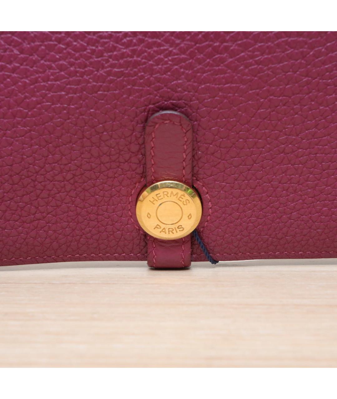 HERMES Фиолетовый кожаный кошелек, фото 8