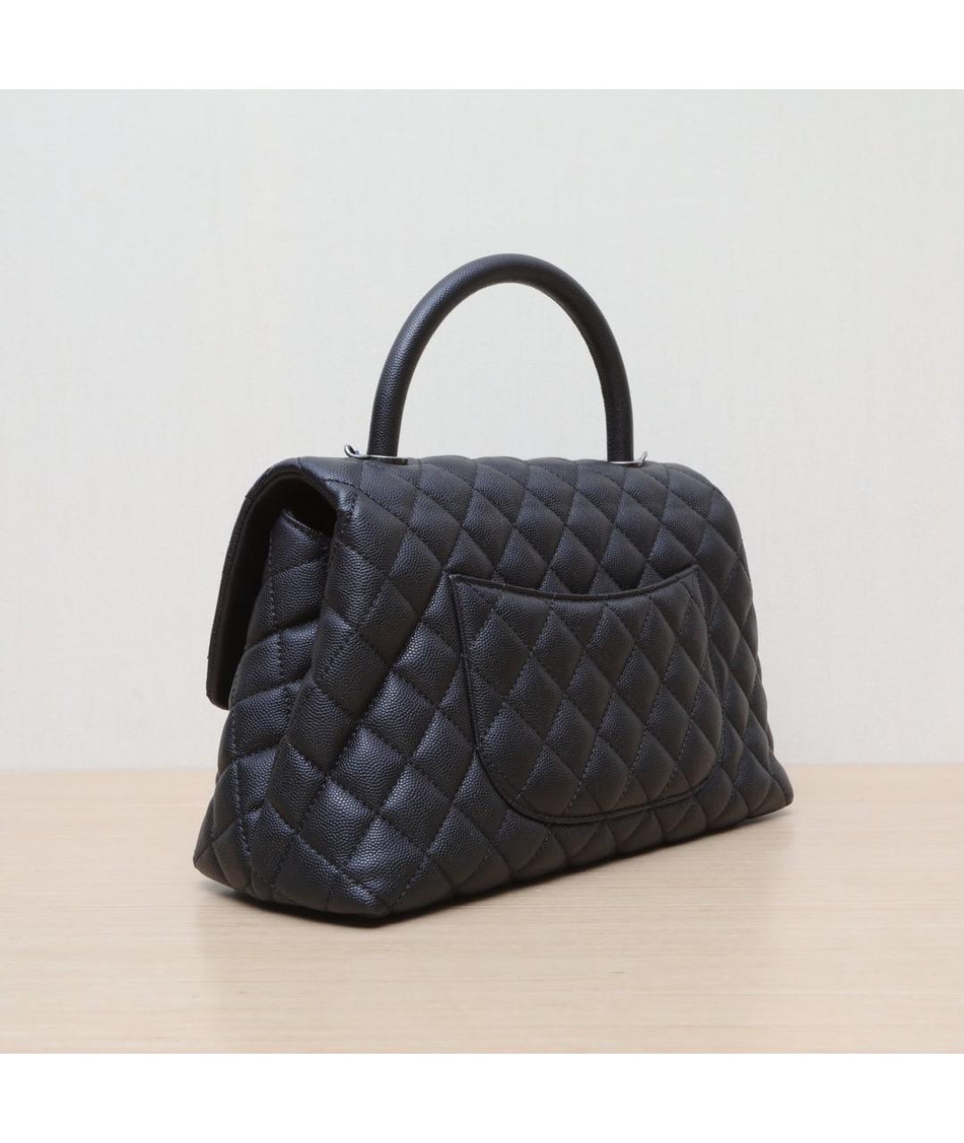 CHANEL Черная кожаная сумка через плечо, фото 6
