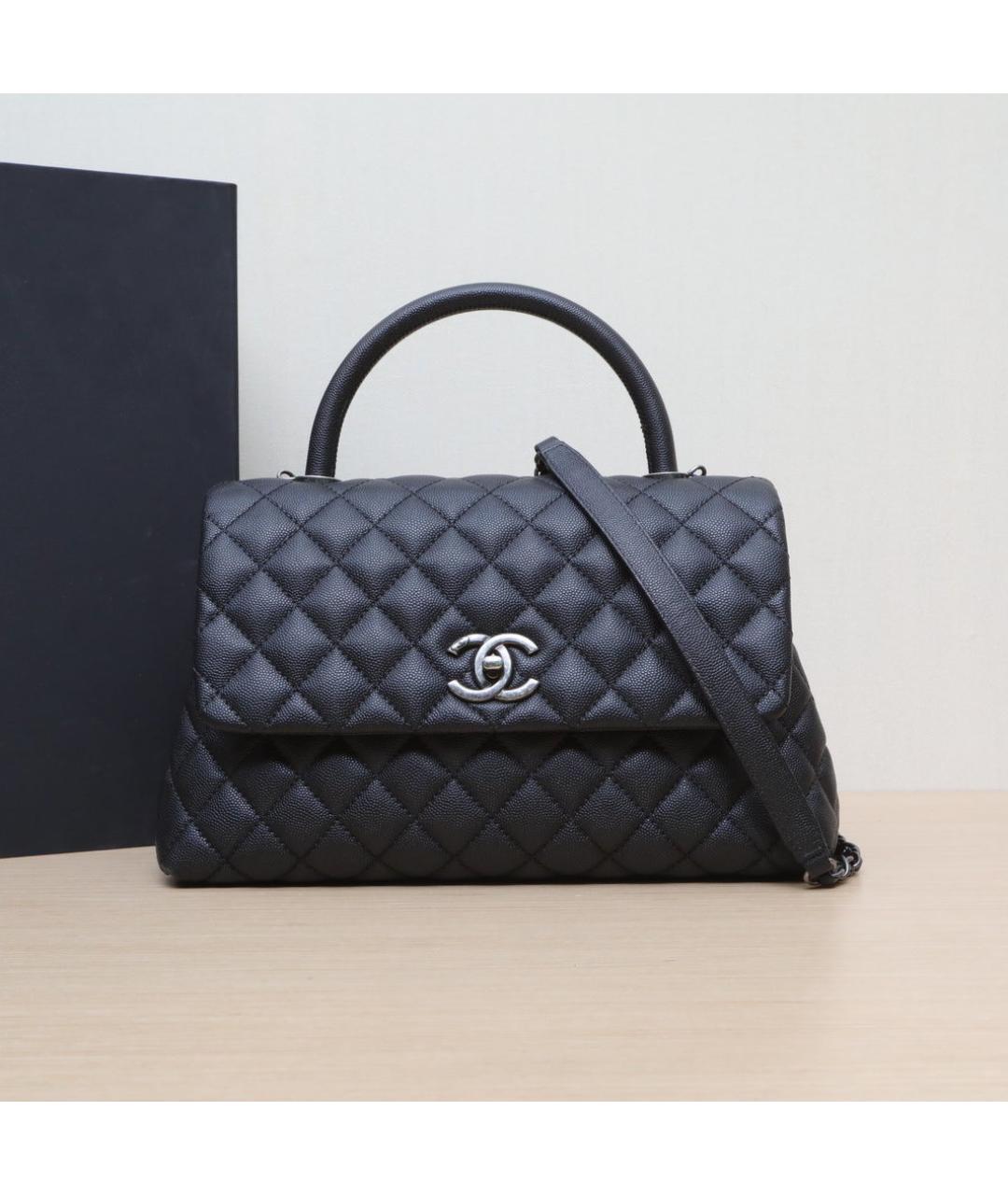 CHANEL Черная кожаная сумка через плечо, фото 2