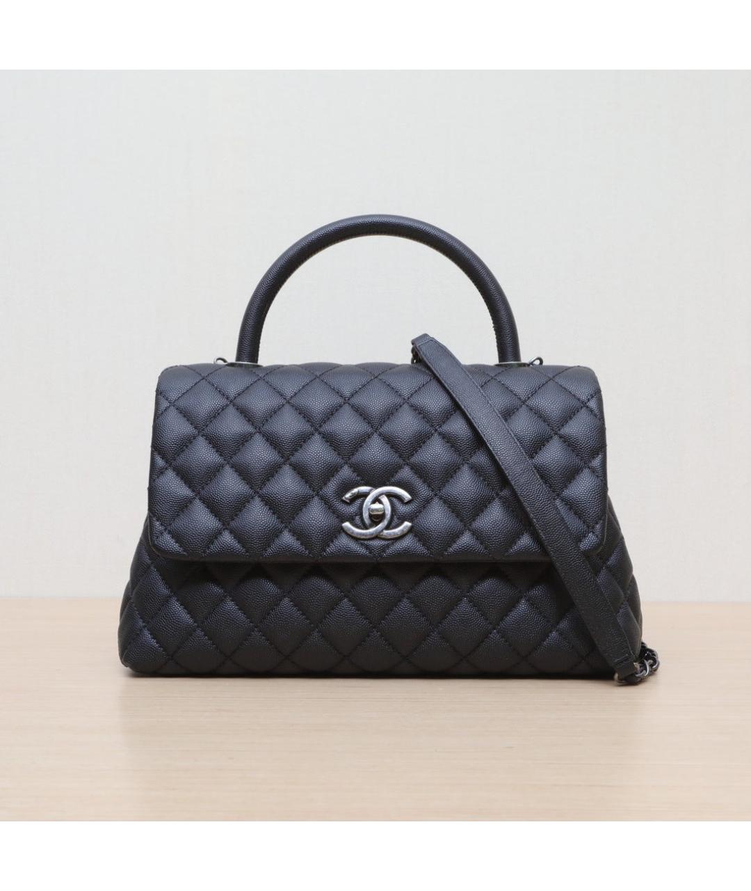 CHANEL Черная кожаная сумка через плечо, фото 3