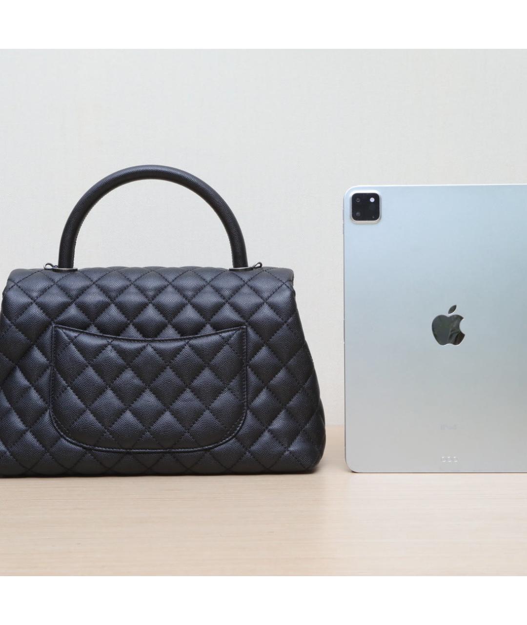 CHANEL Черная кожаная сумка через плечо, фото 7