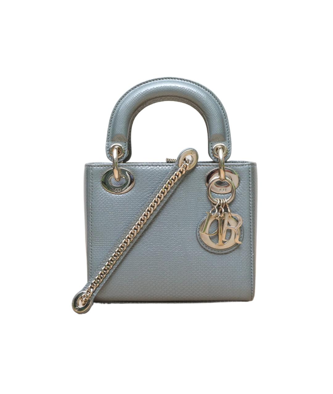 CHRISTIAN DIOR Серая кожаная сумка через плечо, фото 1