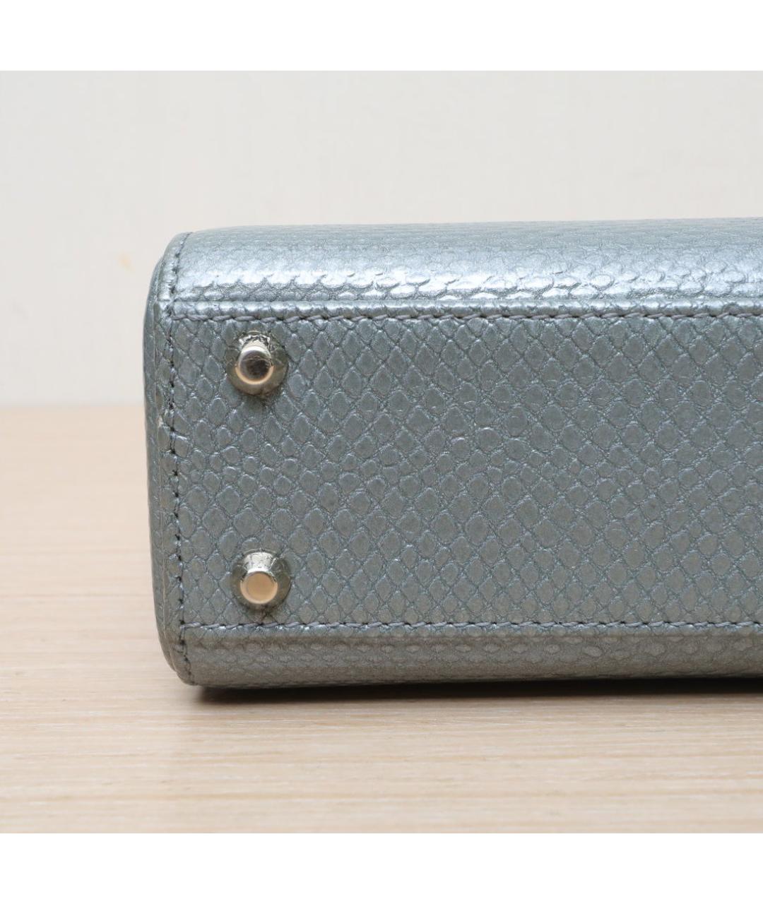 CHRISTIAN DIOR Серая кожаная сумка через плечо, фото 9